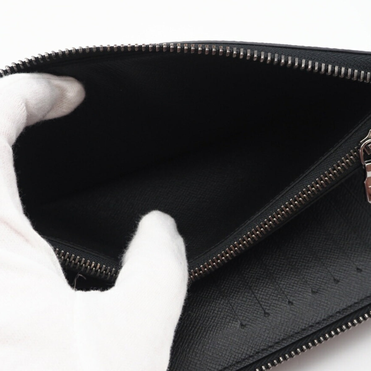 Louis Vuitton Black Gray Coated Canvas Long Wallet (Bi-Fold) (Pre-Owned)