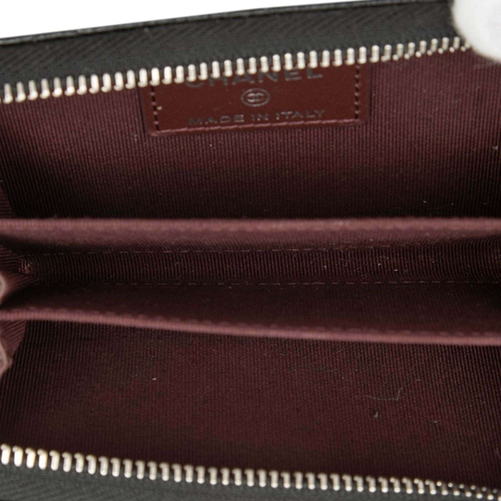 Chanel Matelasse Black Grained Calfskin Coin Purse/Coin Case (Pre-Owned)
