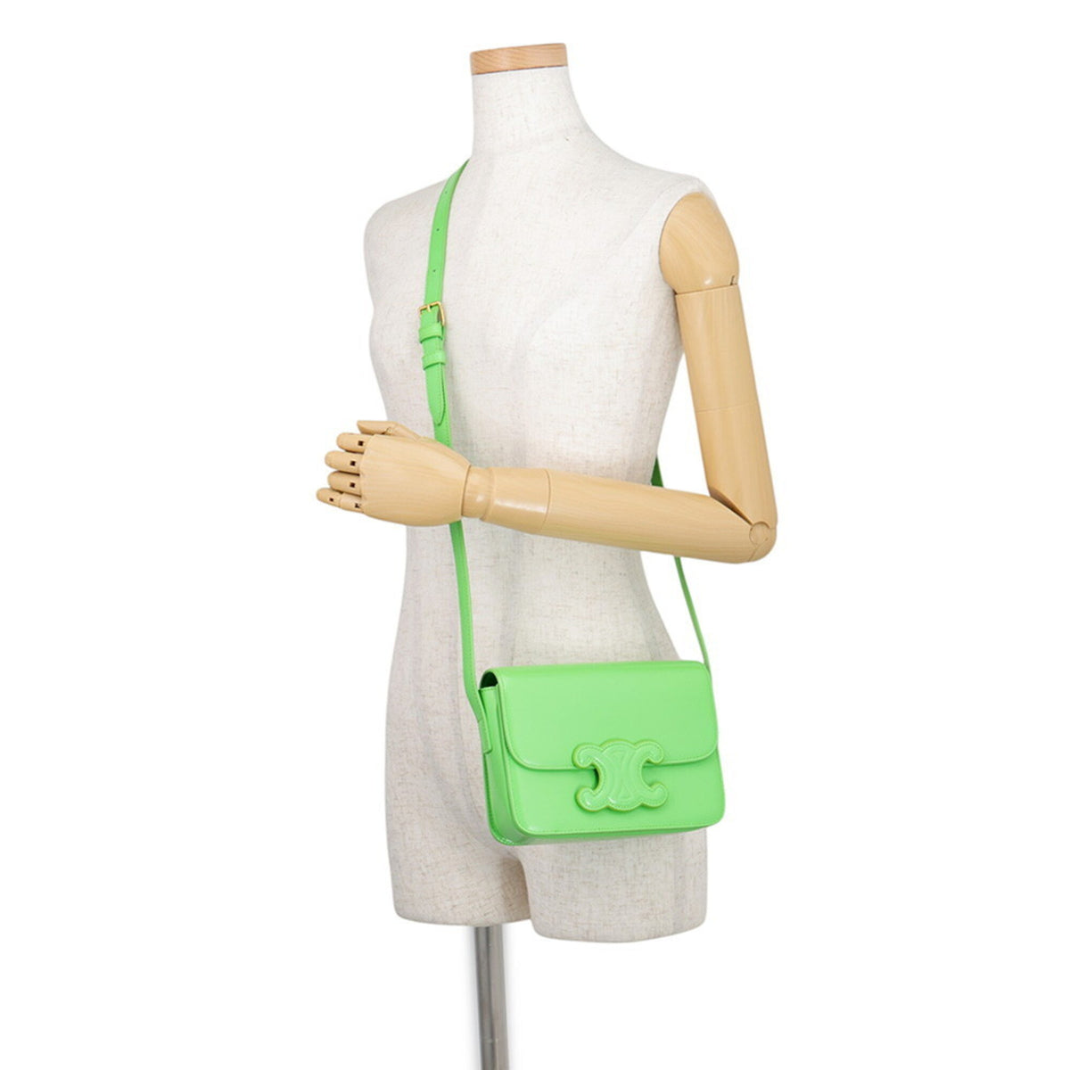 Celine Light Green Leather Shoulder Bag (Pre-Owned)
