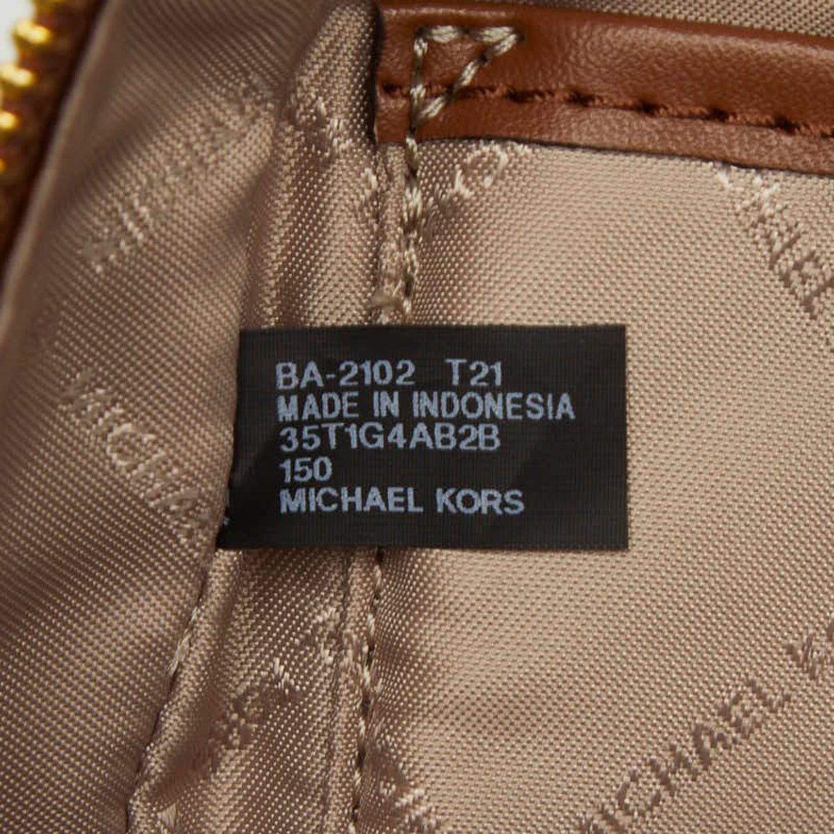 Michael Kors Brown White Pvc Leather Backpack (Pre-Owned)