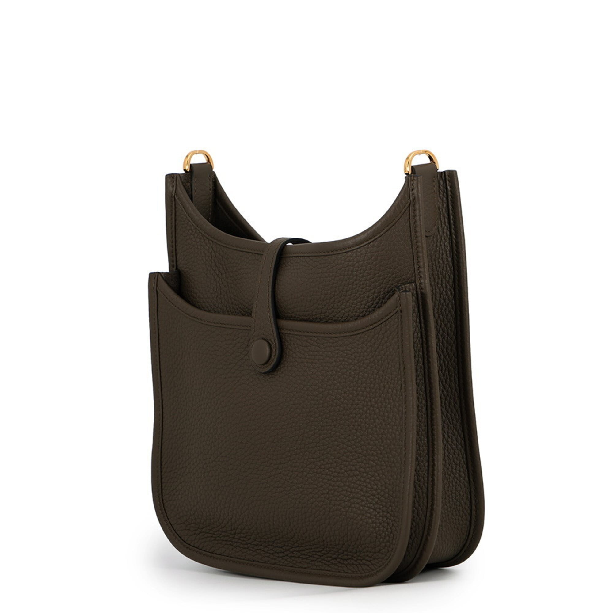Hermes Brown Taurillon Clemence Leather Shoulder Bag
