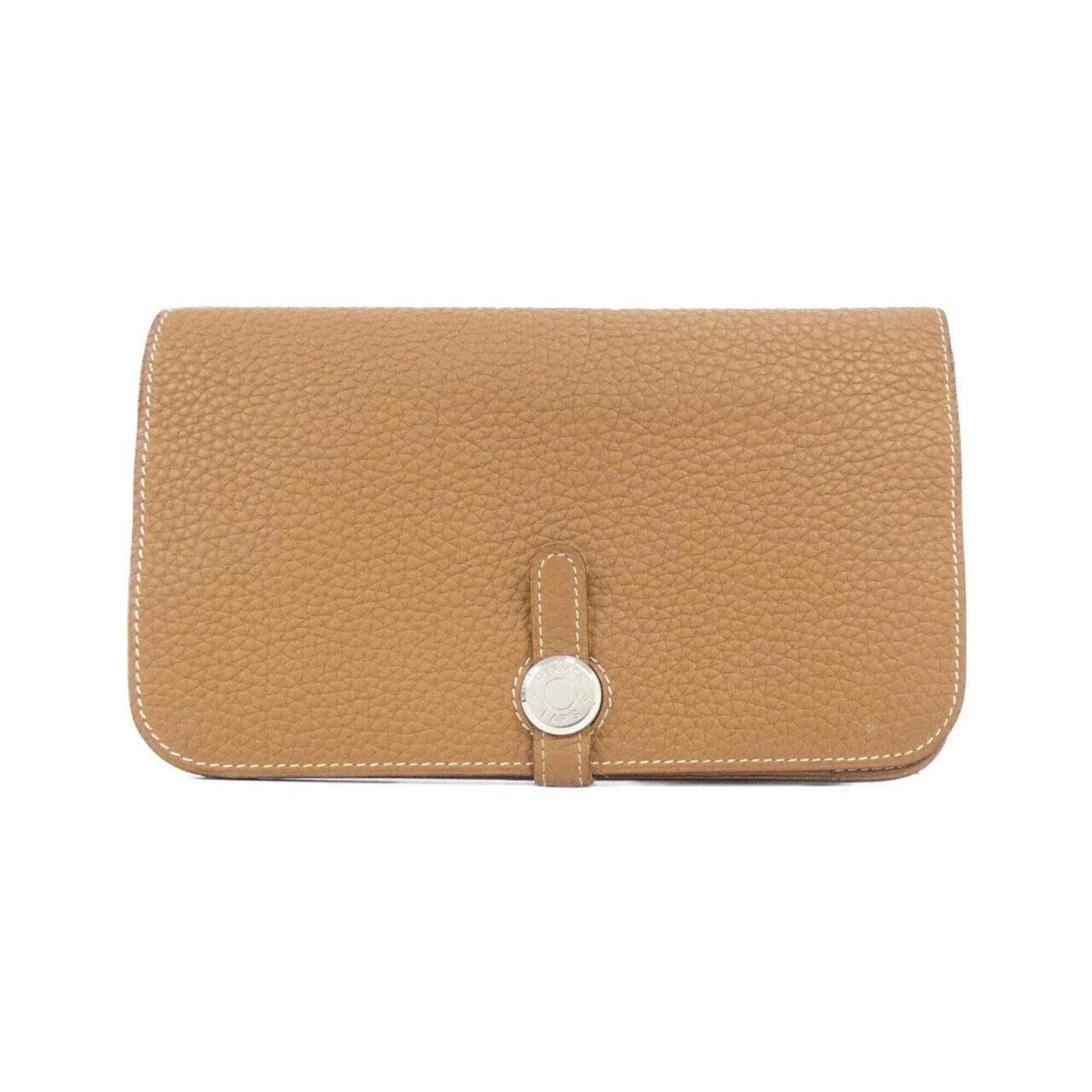 Hermes Brown Togo Leather Long Wallet (Bi-Fold) (Pre-Owned)