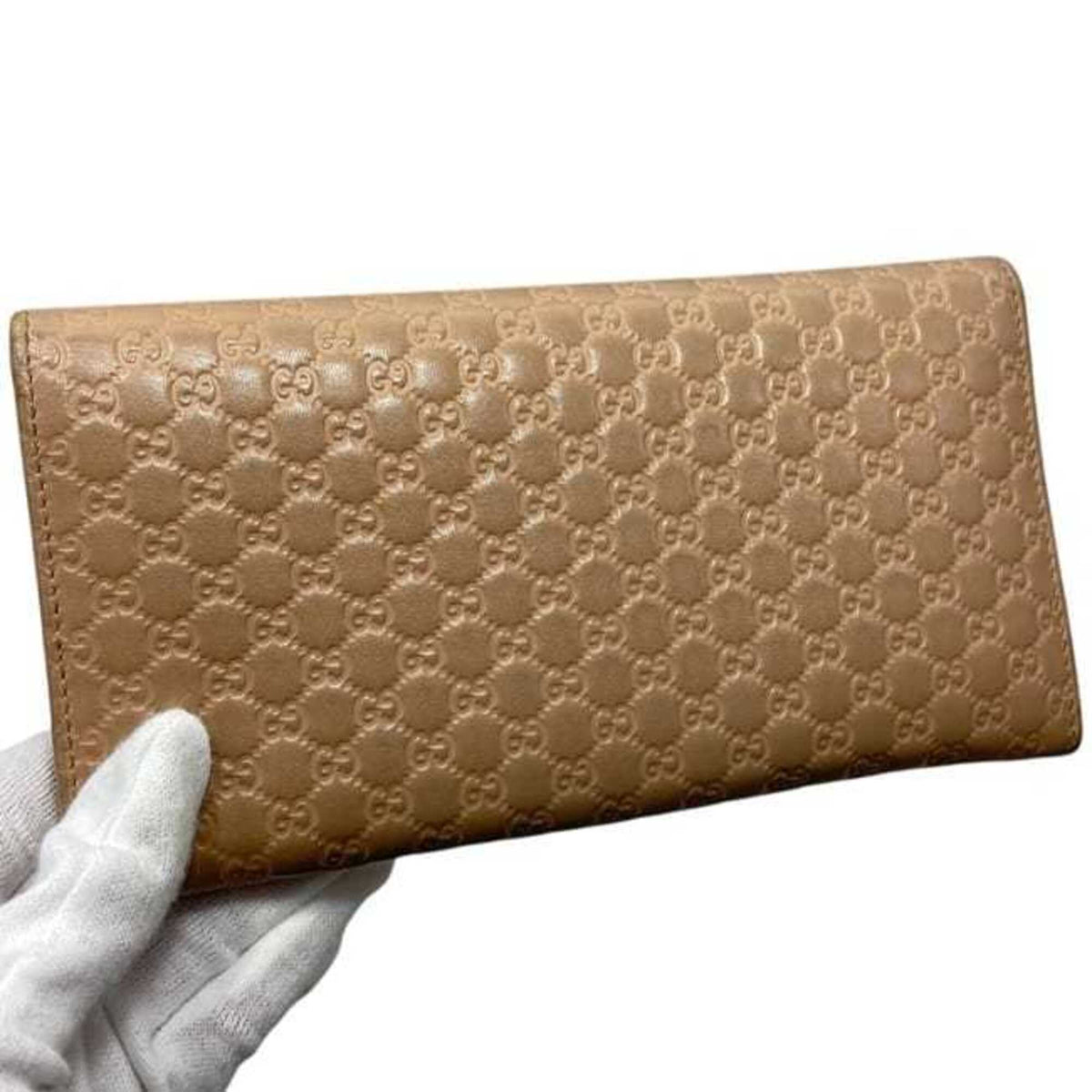 Gucci Microguccissima Beige Micro Gg Leather Long Wallet (Bi-Fold) (Pre-Owned)
