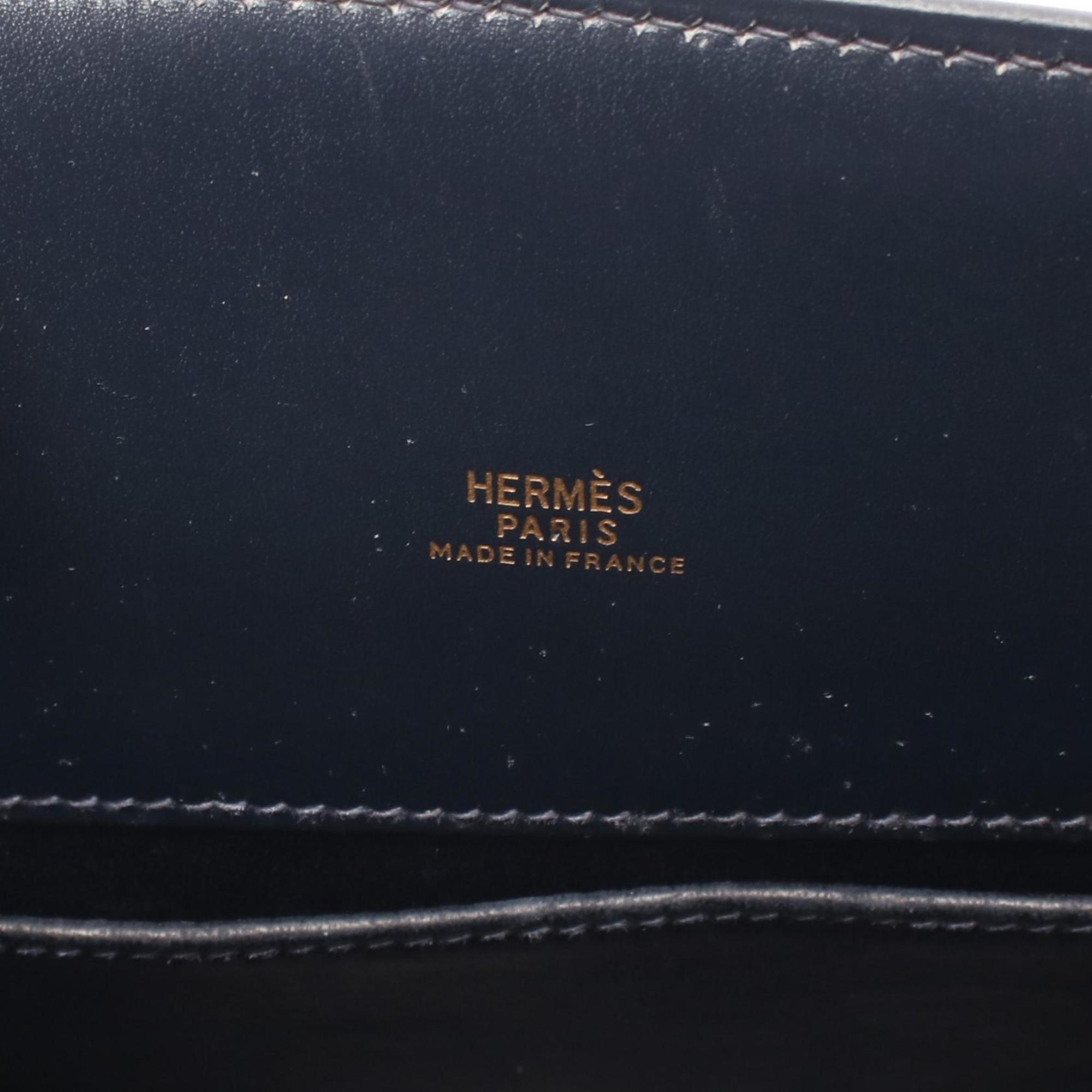 Hermes Navy Leather Shoulder Bag (Pre-Owned)