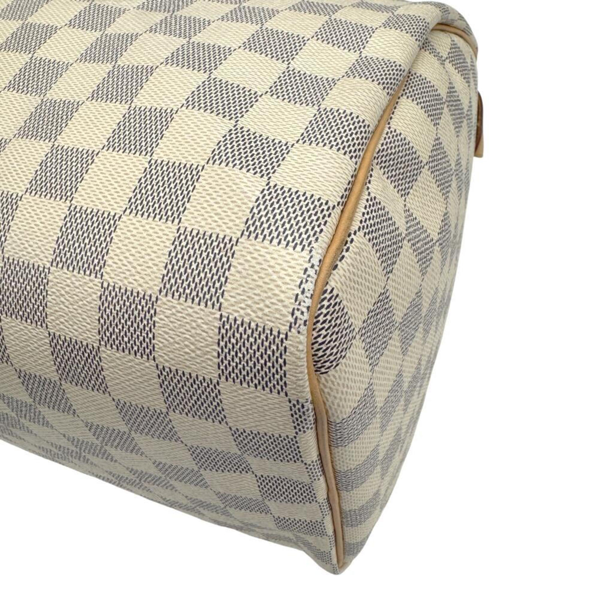 Louis Vuitton White Damier Azur Boston Bag Handbag (Pre-Owned)