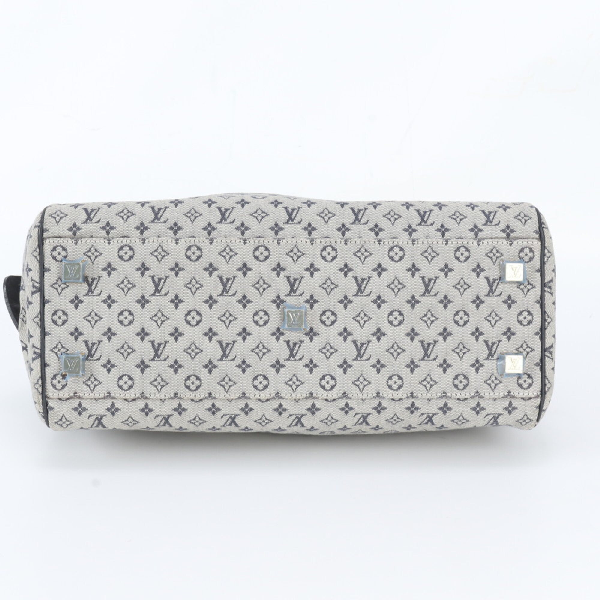 Louis Vuitton Blue Leather Canvas Handbag Shoulder Bag Tote Bag (Pre-Owned)