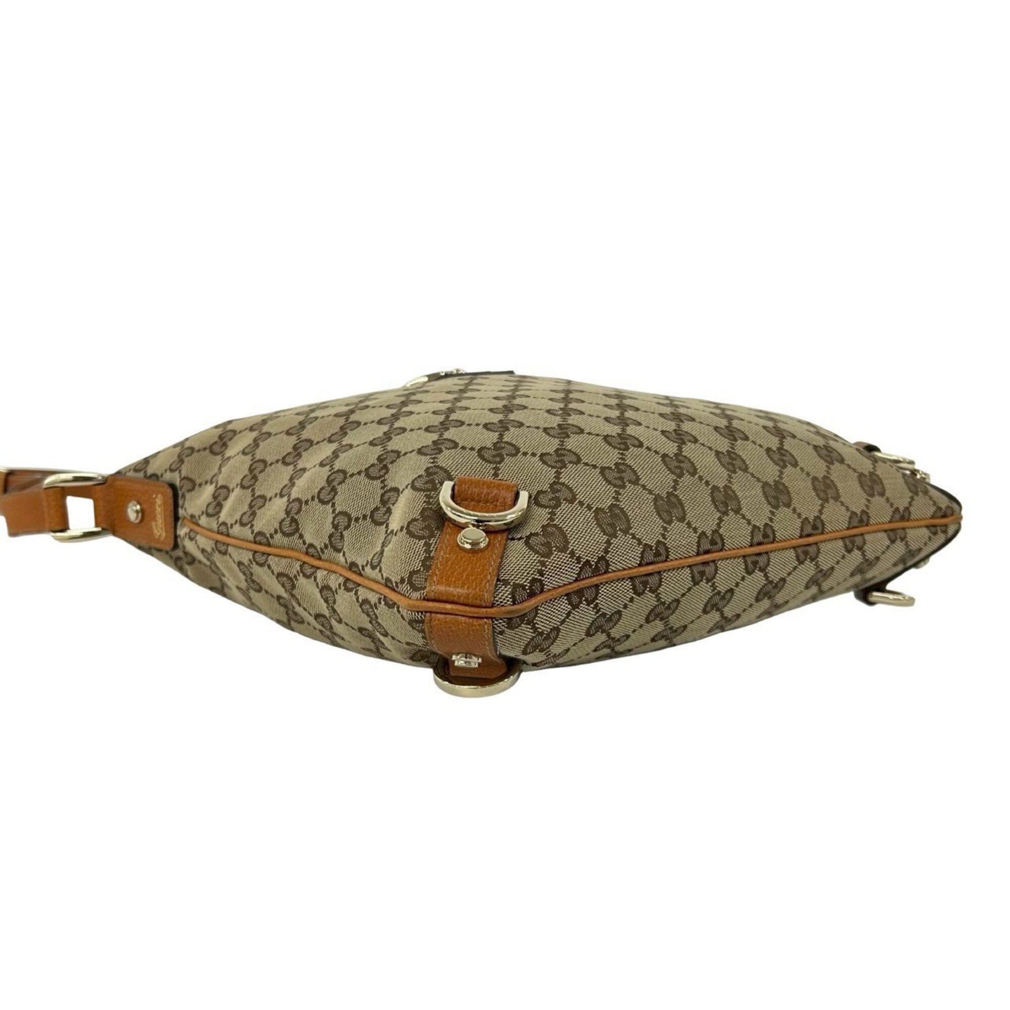 Gucci Brown Canvas Leather Shoulder Bag Tote Bag (Pre-Owned)