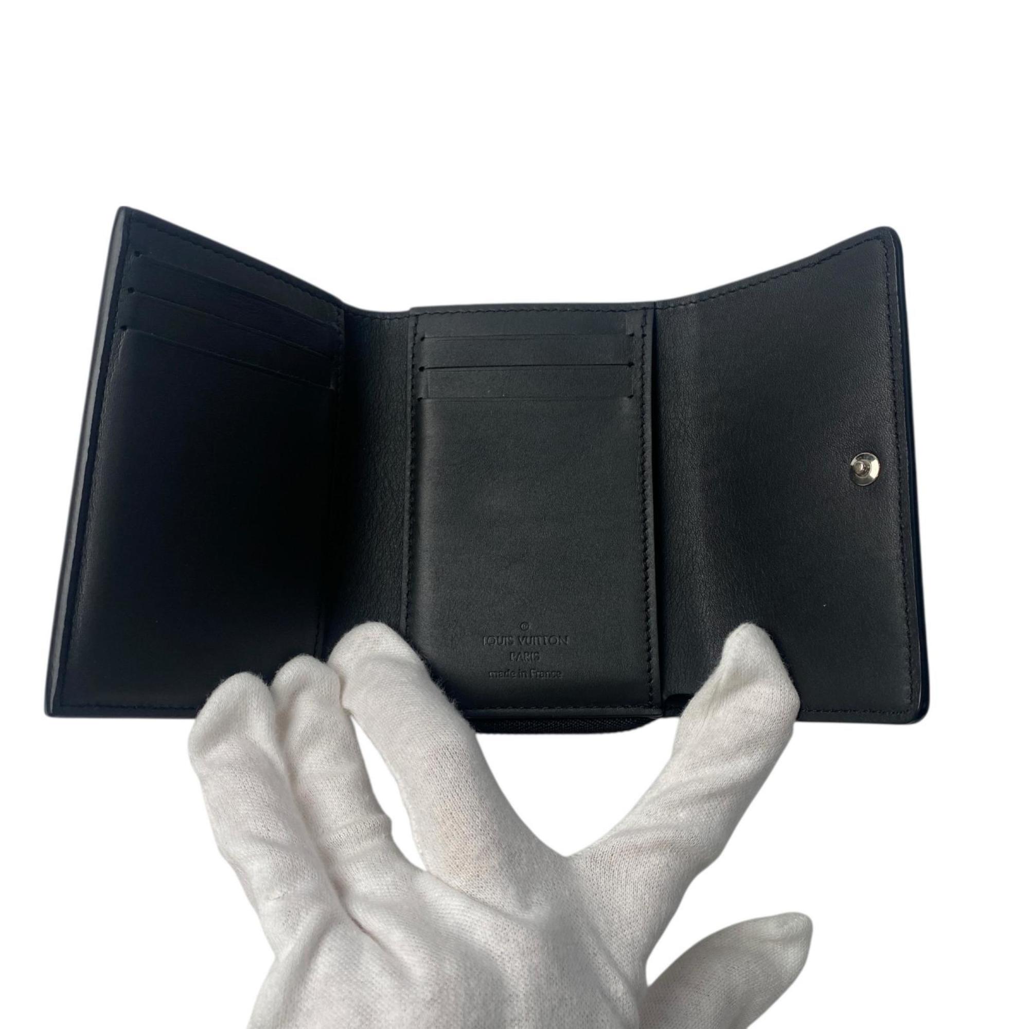 Louis Vuitton Black Noir Leather Wallet (Tri-Fold) (Pre-Owned)