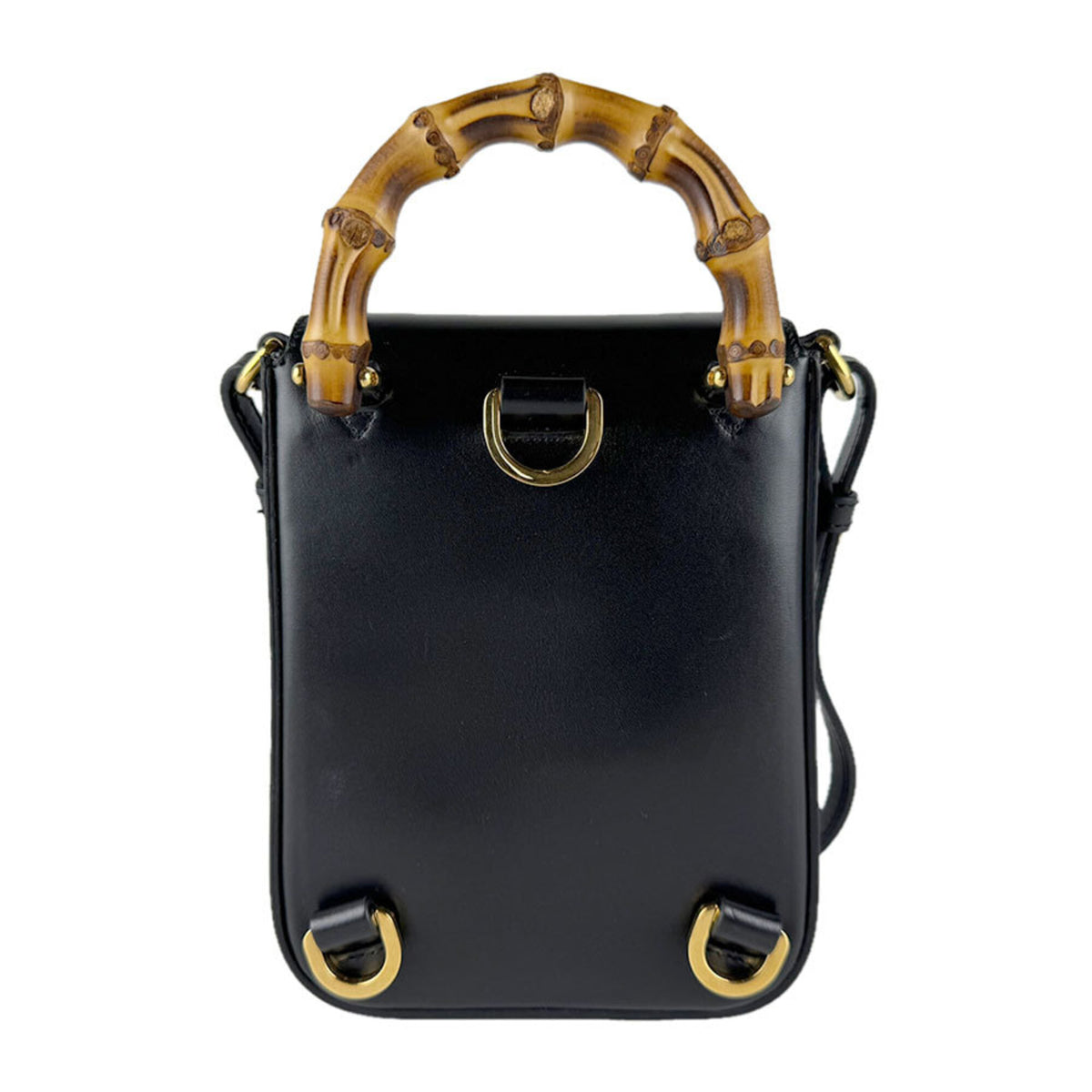 Gucci Black Leather Handbag Shoulder Bag (Pre-Owned)