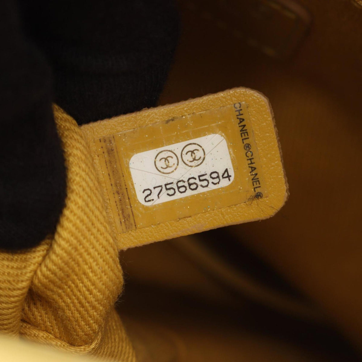 Chanel Yellow Leather Handbag Shoulder Bag (Pre-Owned)
