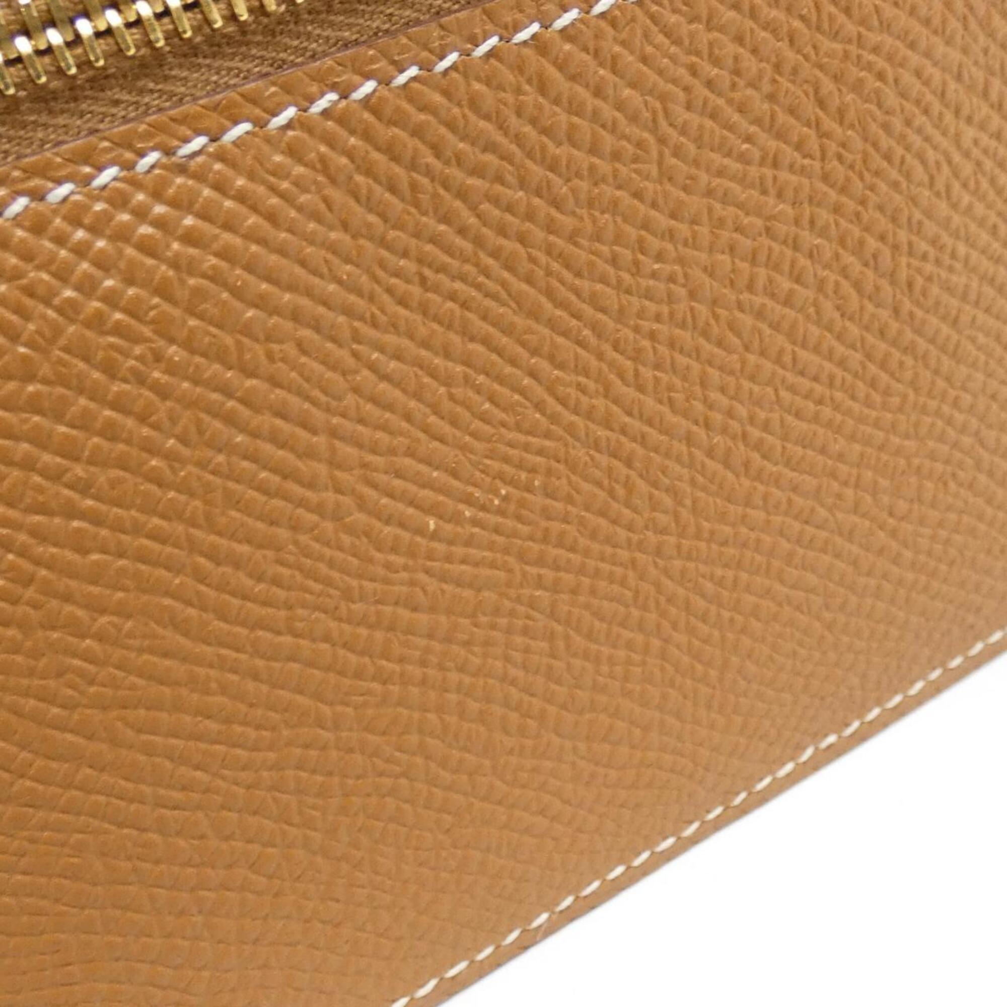 Hermes Gold Brown Epsom Leather Long Wallet (Bi-Fold) (Pre-Owned)