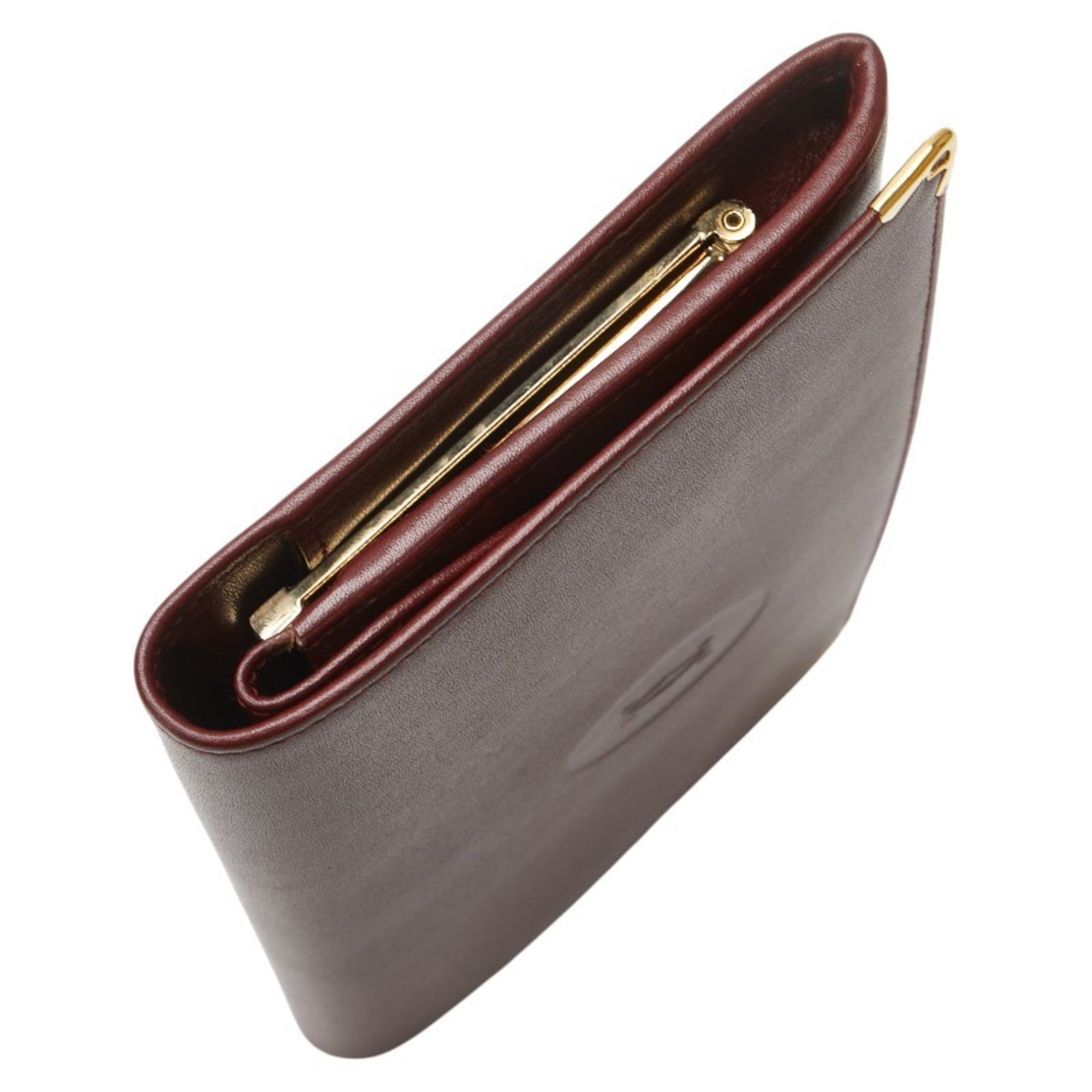 Cartier Must Bordeaux Wine Red Leather Coin Purse/Coin Case (Pre-Owned)