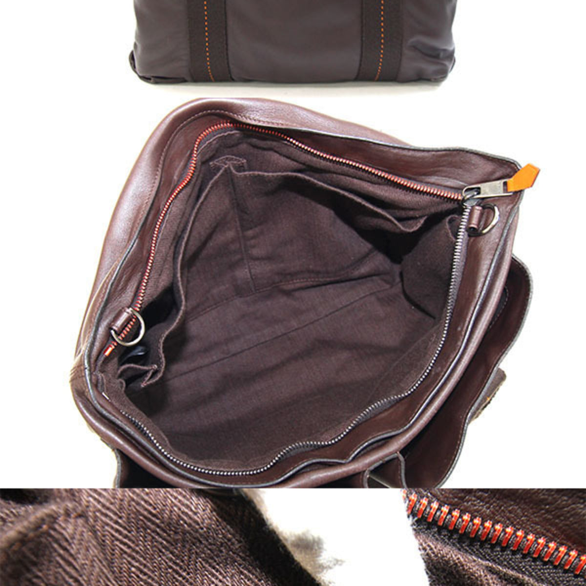 Hermes Caravan Horizontal Brown Veau Derma Shoulder Bag Tote Bag (Pre-Owned)