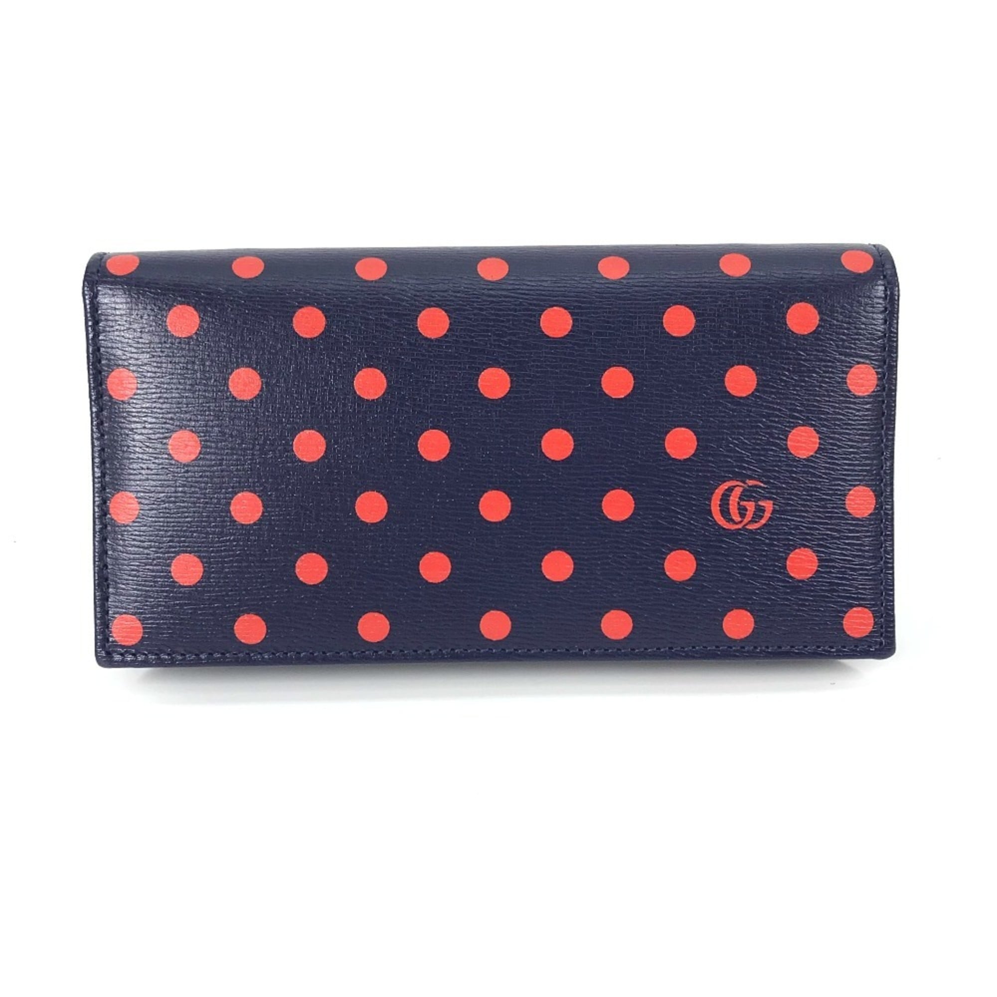 Gucci Navy Red Color Leather Chain/Shoulder Wallet (Pre-Owned)