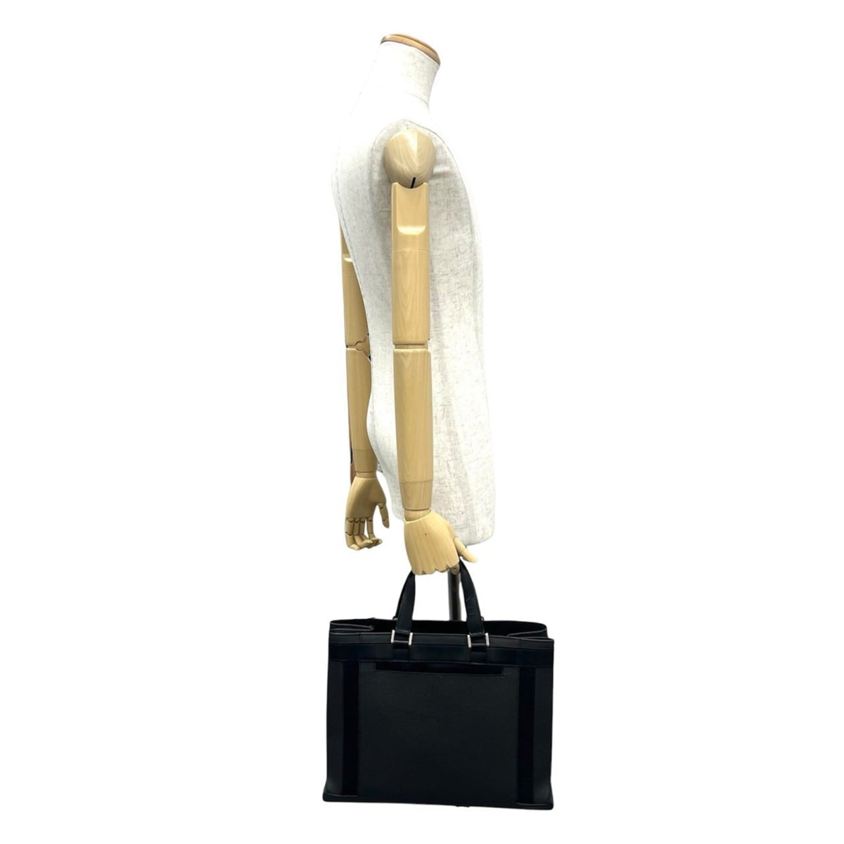 Louis Vuitton Black Leather Handbag Tote Bag (Pre-Owned)