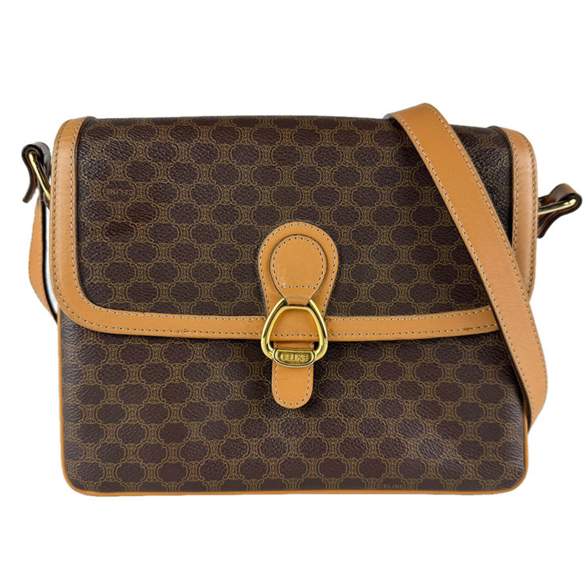 Celine Brown Pvc Leather Shoulder Bag (Pre-Owned)