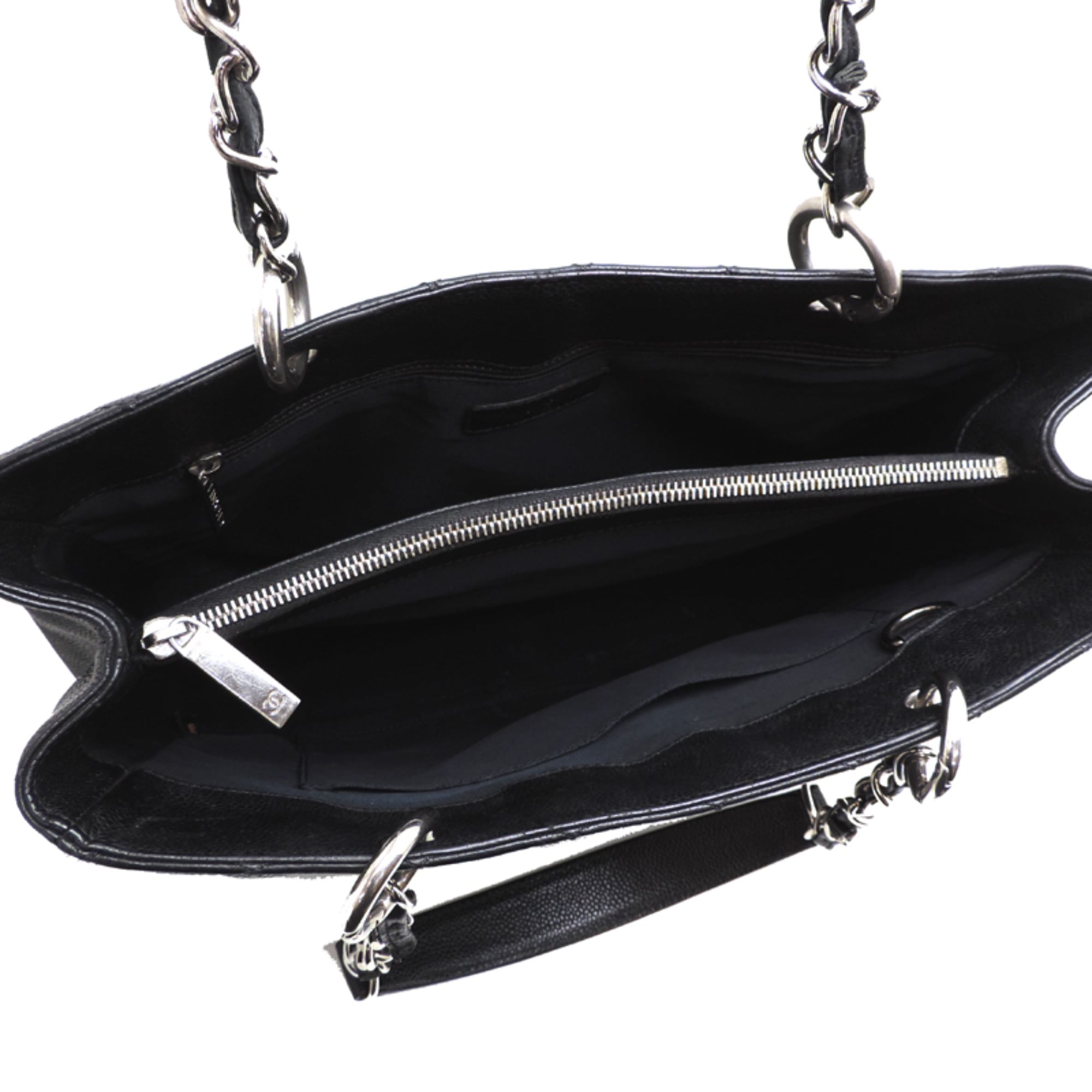 Chanel Black Grained Calfskin Tote Bag (Pre-Owned)