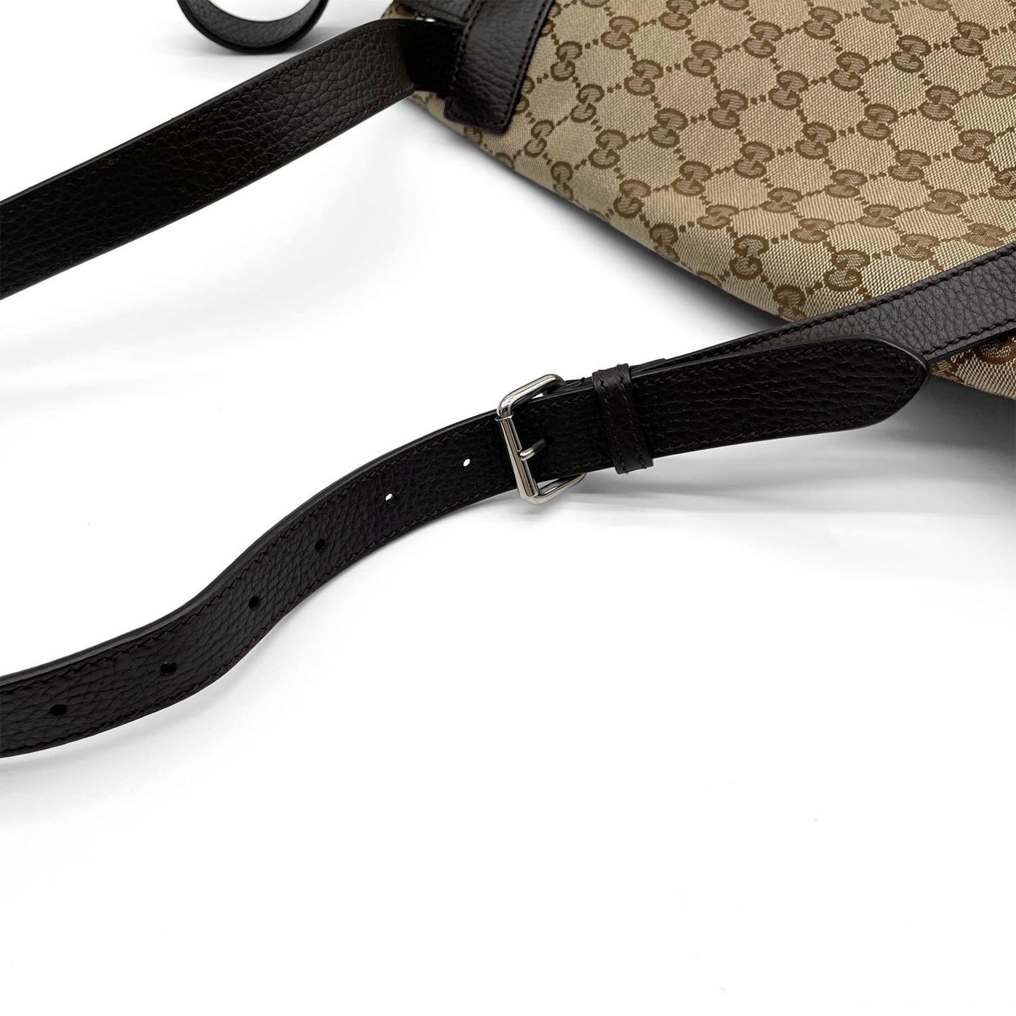 Gucci Brown Gg Canvas Leather Backpack (Pre-Owned)