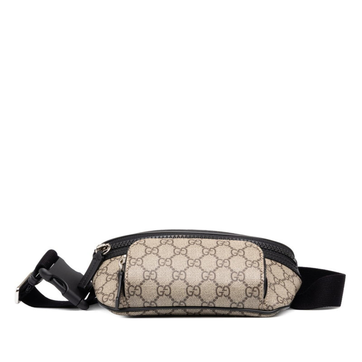 Gucci Beige Black Pvc Leather Fanny Pack Sling Bag (Pre-Owned)