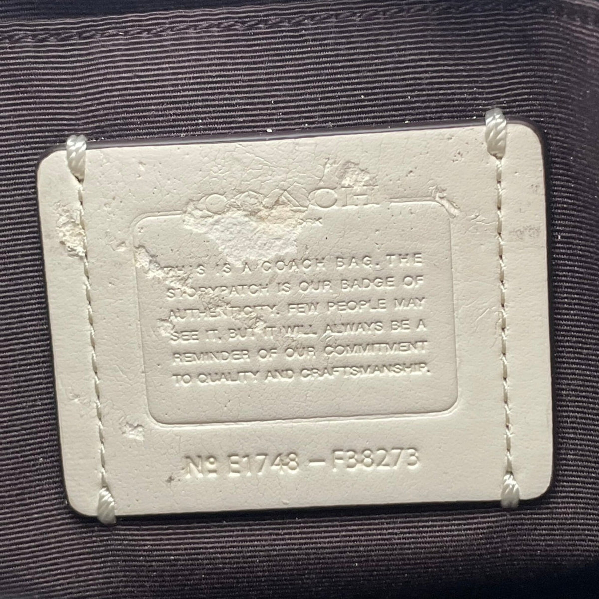 Coach Ivory Leather Crossbody Bag Shoulder Bag Sling Bag (Pre-Owned)