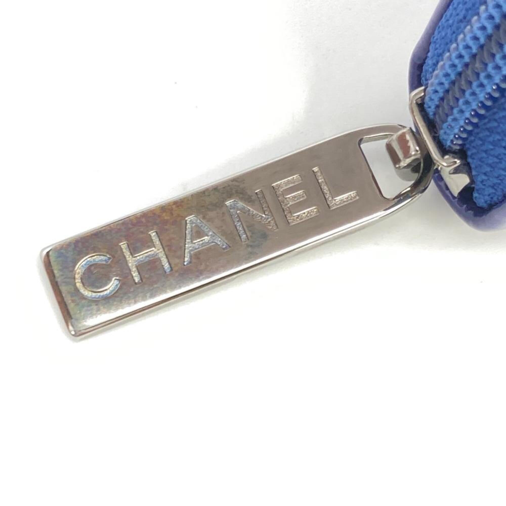 Chanel Blue Leather Long Wallet (Bi-Fold) (Pre-Owned)