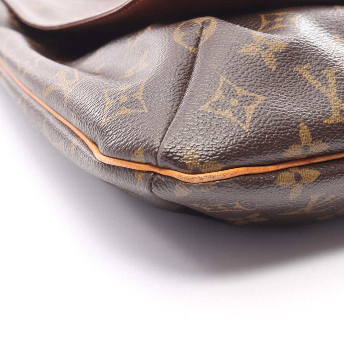 Louis Vuitton Brown Coated Canvas Leather Handbag Shoulder Bag (Pre-Owned)