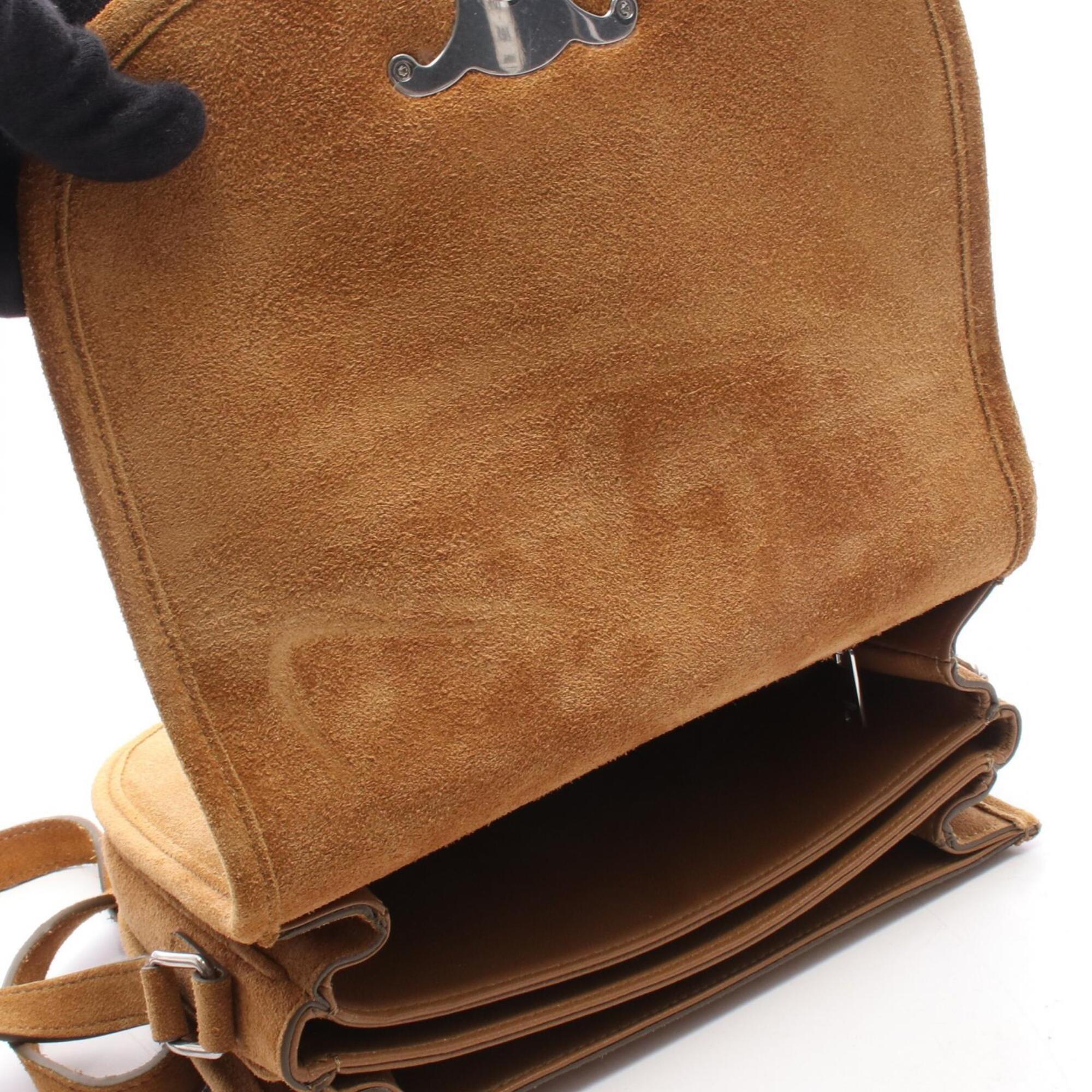 Celine Brown Suede Handbag Shoulder Bag (Pre-Owned)