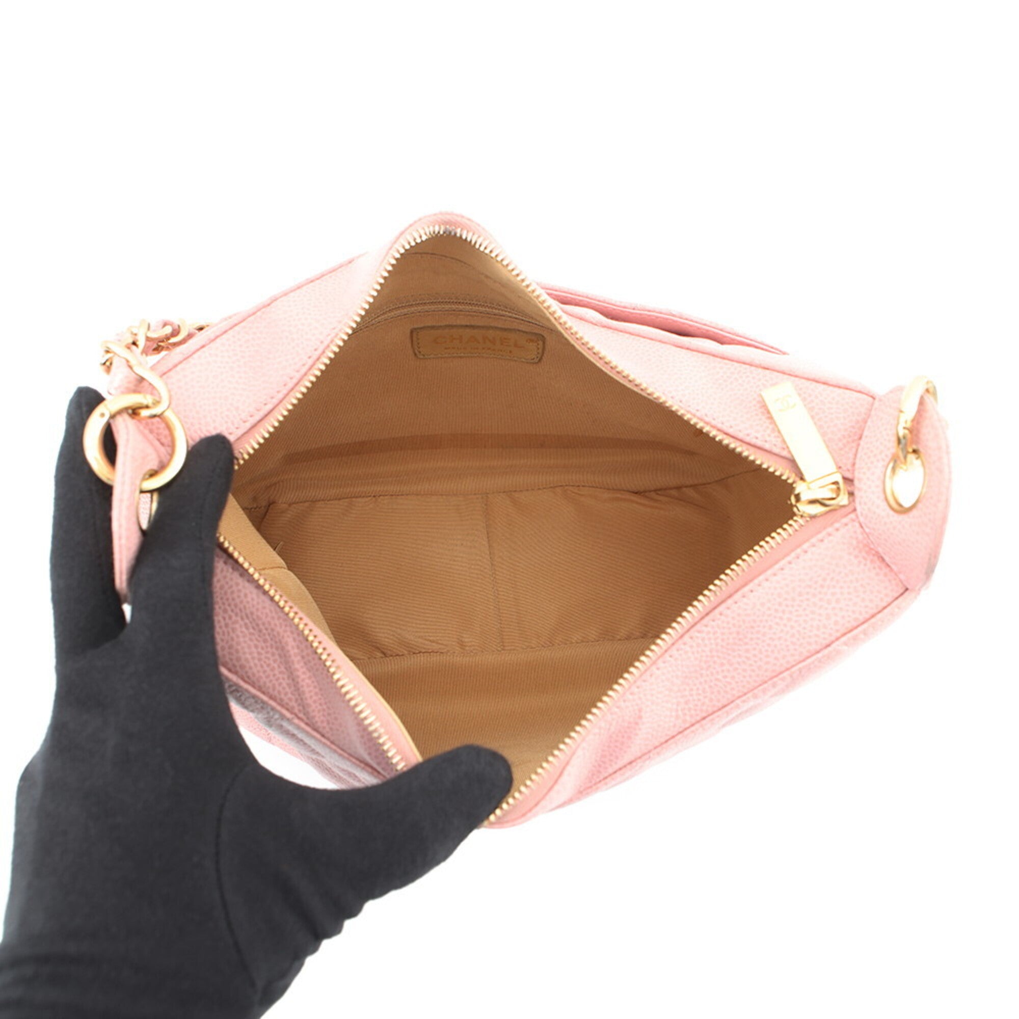 Chanel Pink Grained Calfskin Handbag Shoulder Bag (Pre-Owned)
