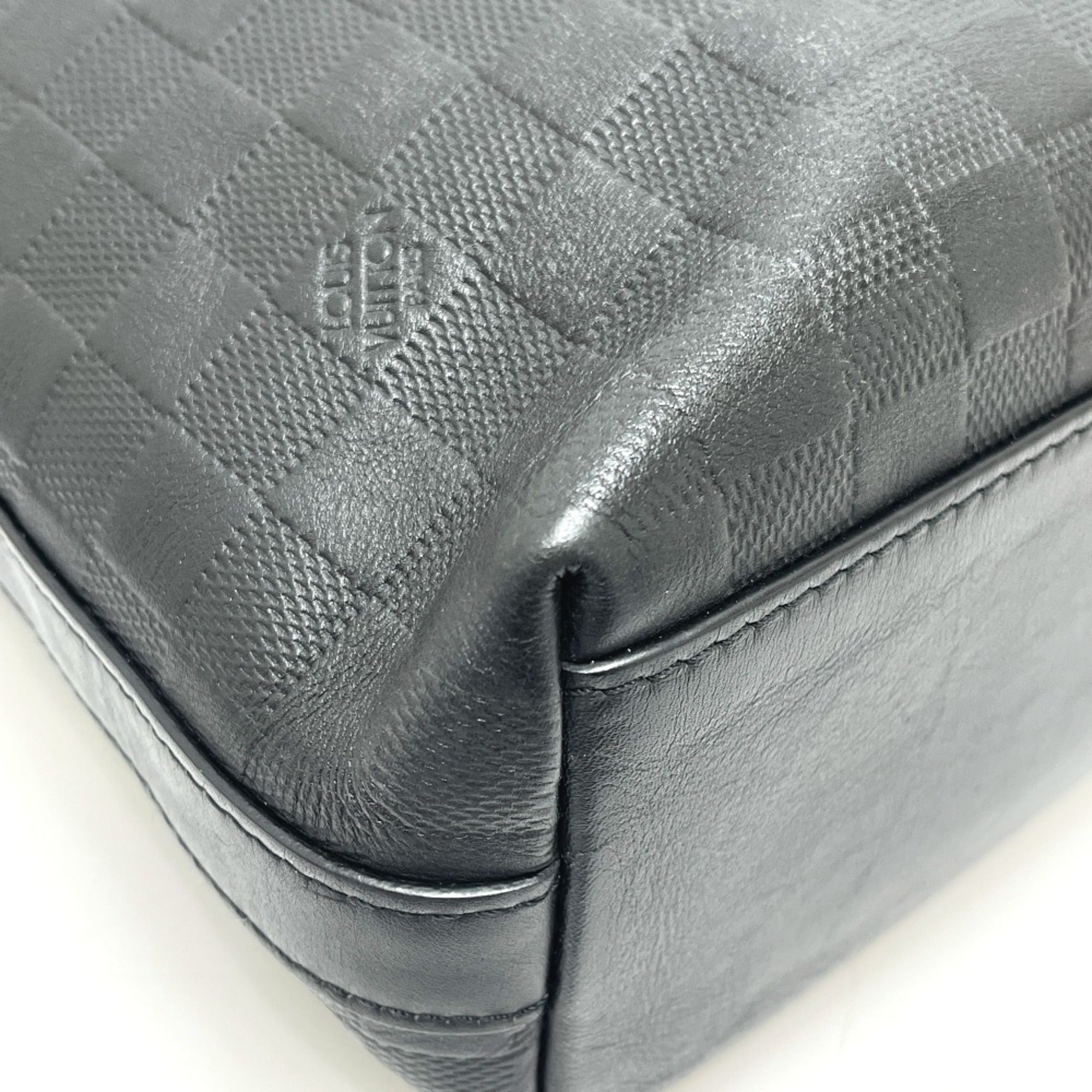 Louis Vuitton Black Gray Onyx Damier Infini Leather Messenger Bag Shoulder Bag (Pre-Owned)