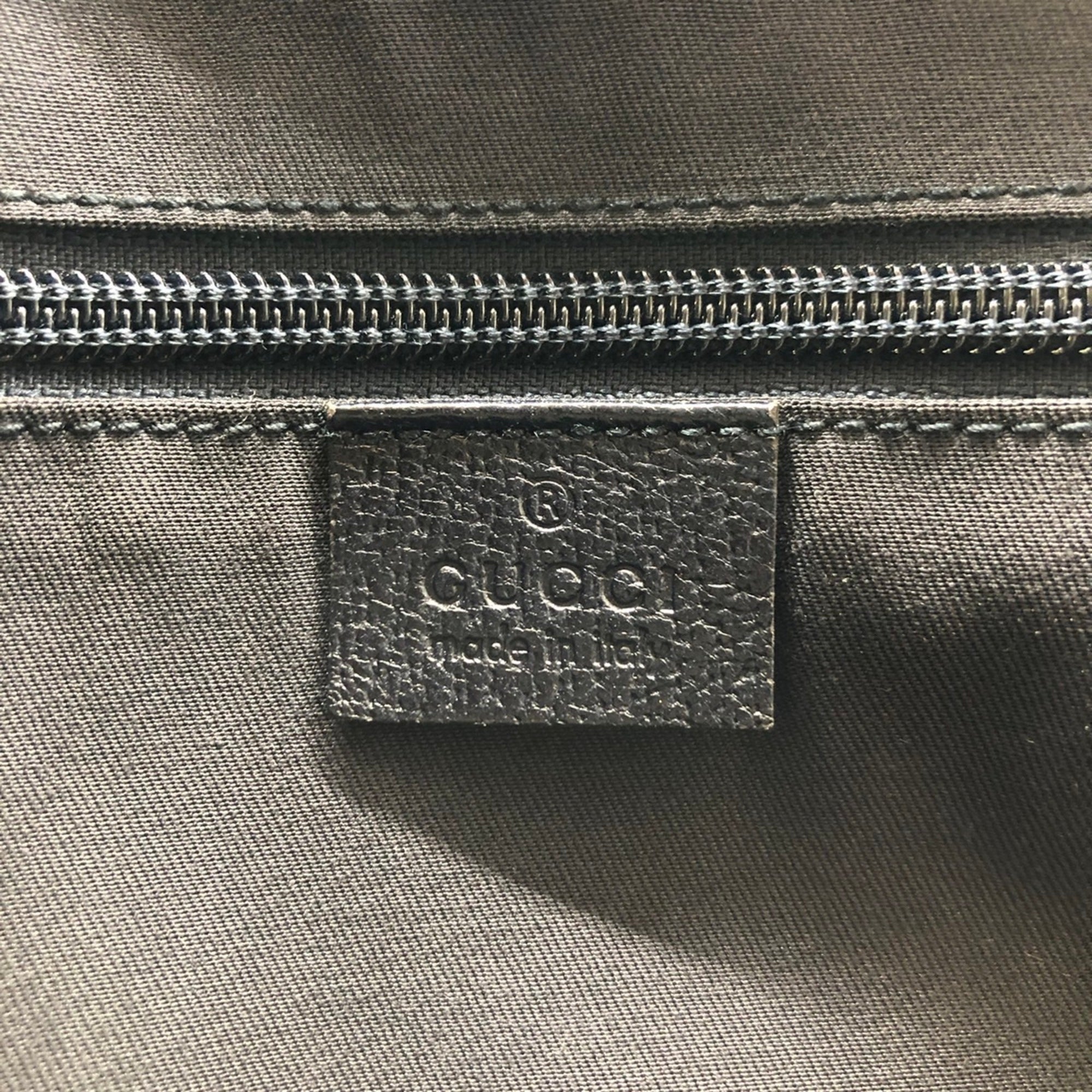 Gucci Gg Canvas Navy Gg Canvas Leather Tote Bag (Pre-Owned)