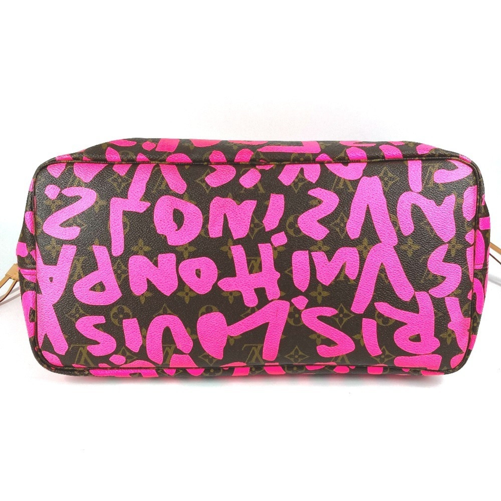Louis Vuitton Fuchsia Pink Galle Pink Monogram Graffiti Shoulder Bag Tote Bag (Pre-Owned)