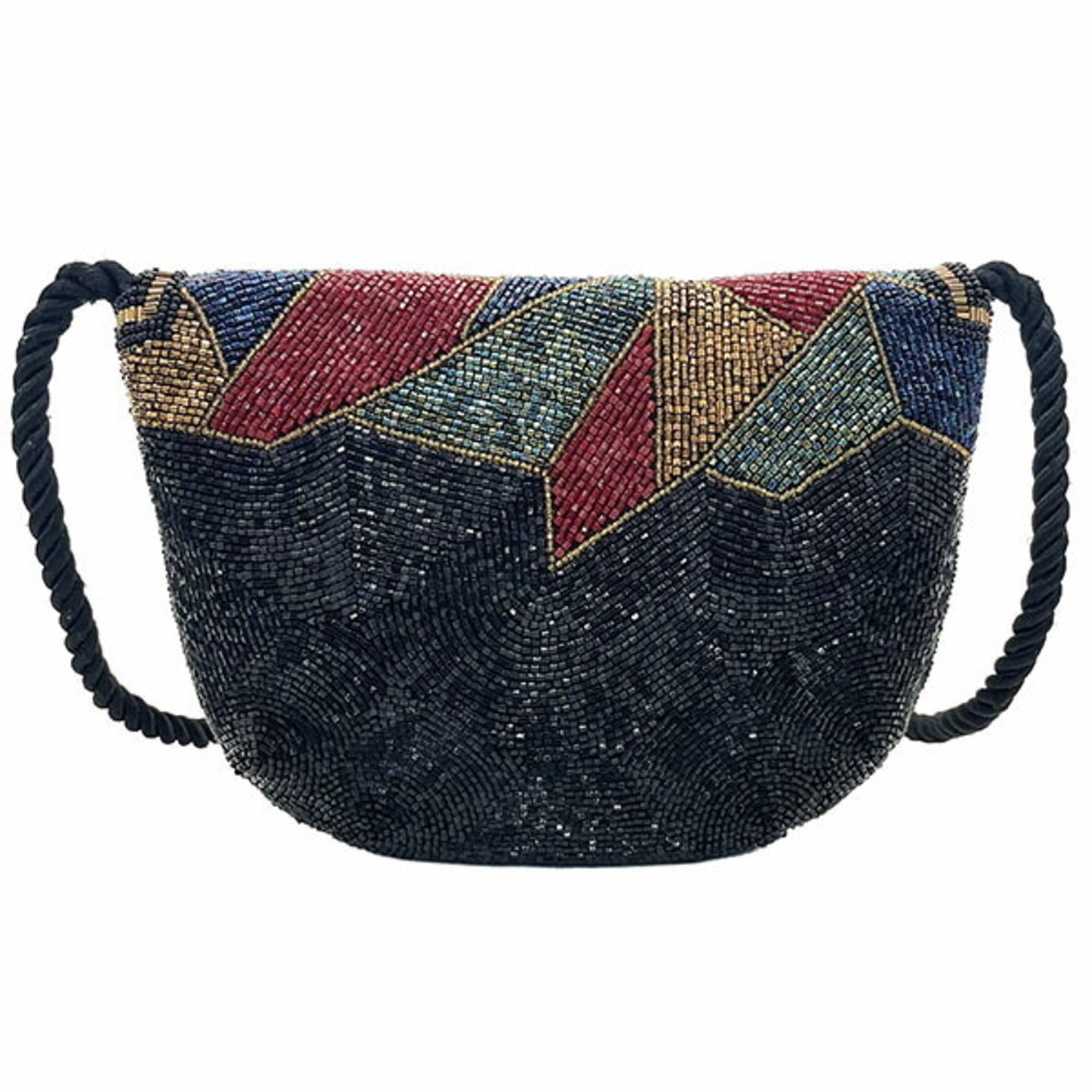 Christian Dior Black Multi-Color Beads Pochette Shoulder Bag (Pre-Owned)