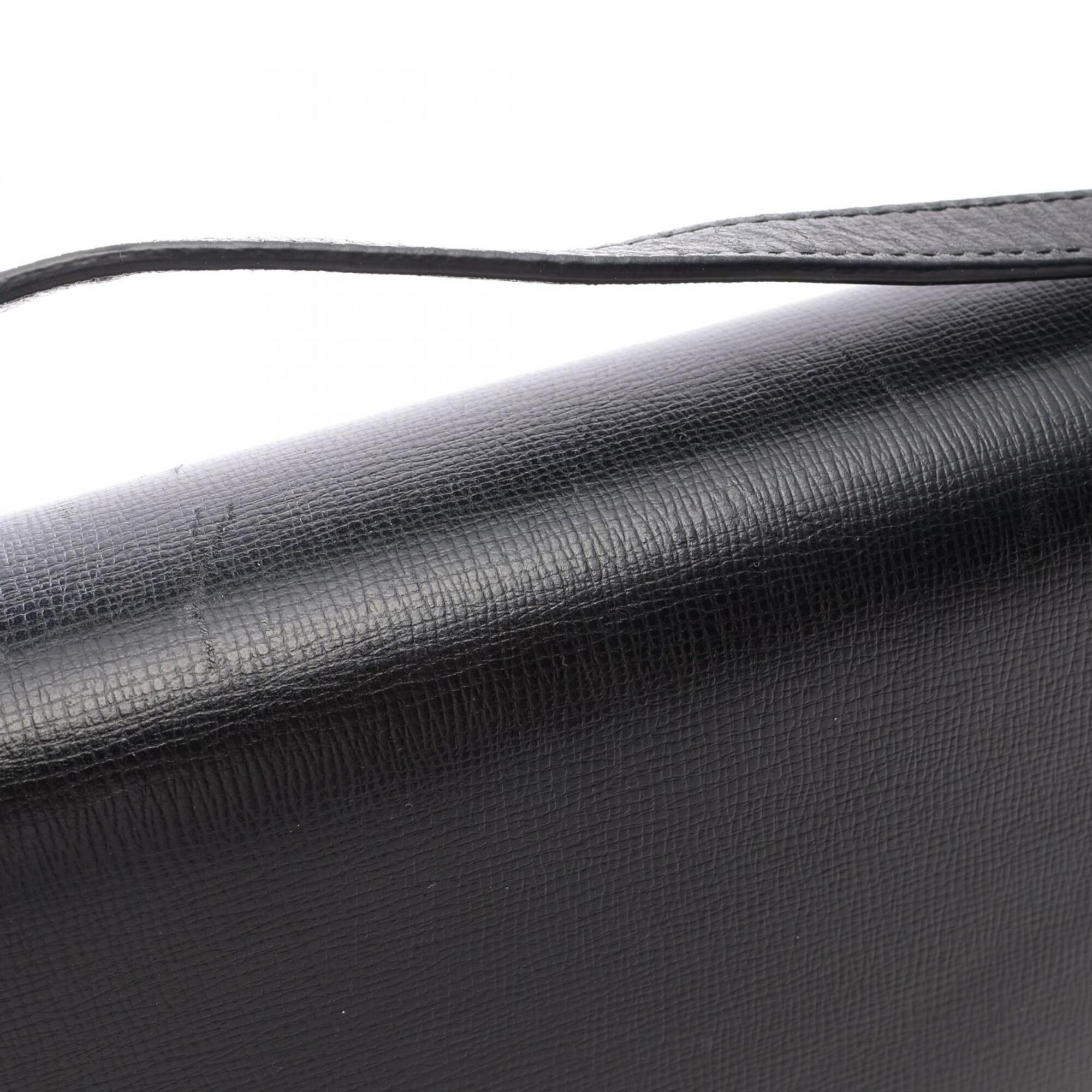 Bottega Veneta Black Leather Handbag Shoulder Bag (Pre-Owned)