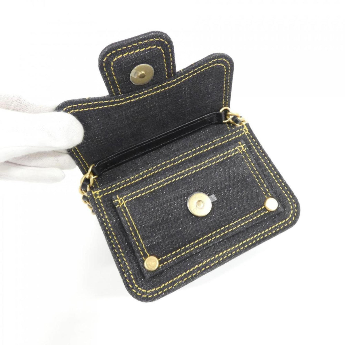 Chanel Black Denim Handbag Shoulder Bag (Pre-Owned)