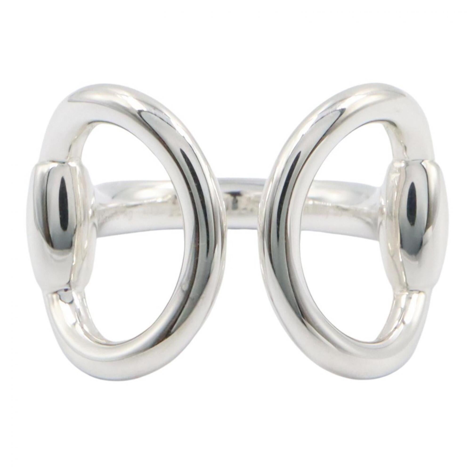 Hermes Silver Silver 925 Band Ring (Pre-Owned)