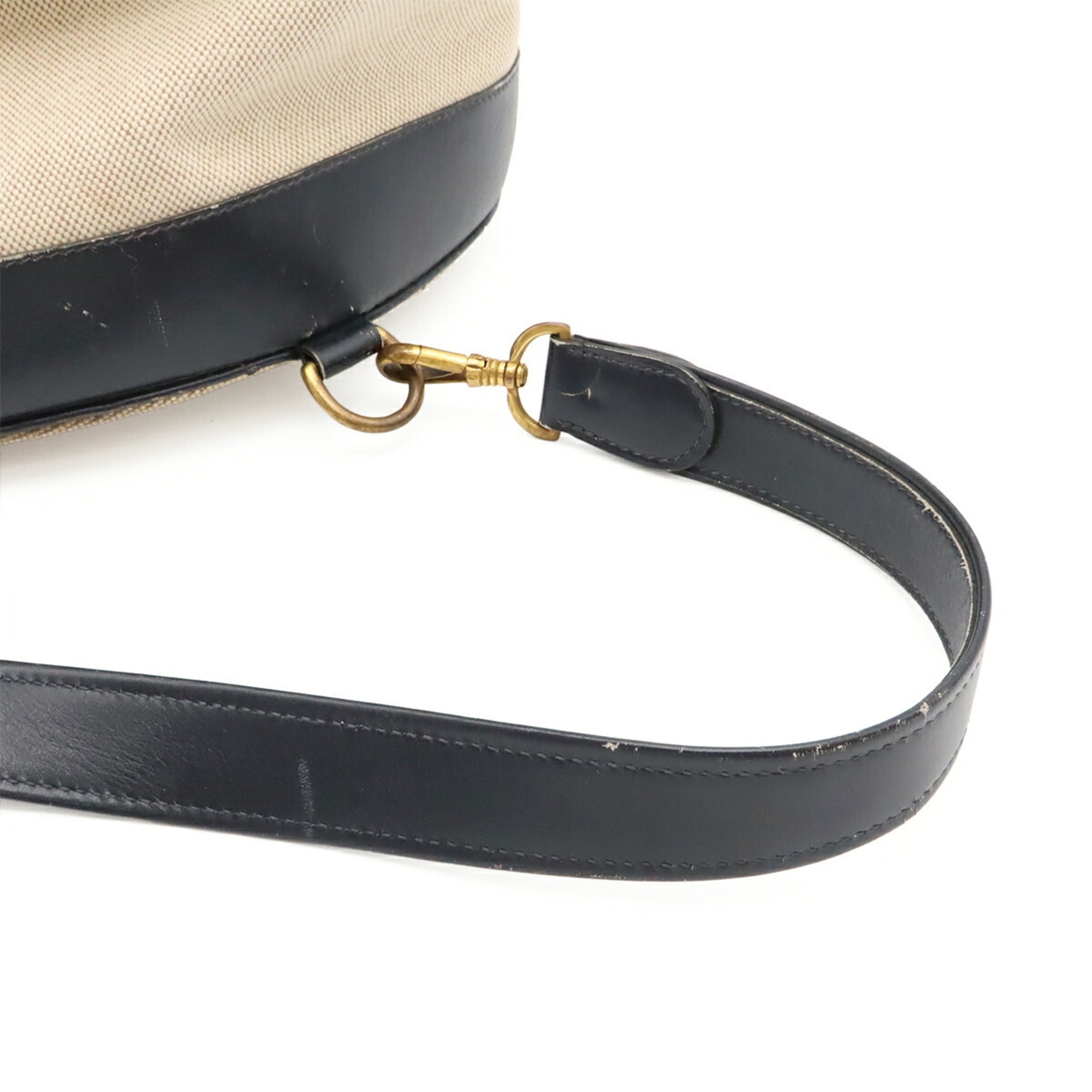 Hermes Natural Navy Toile H Shoulder Bag (Pre-Owned)