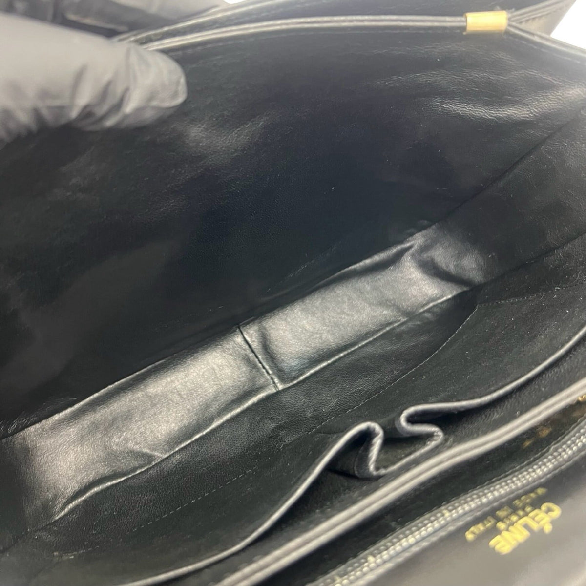 Celine Black Leather Pochette Shoulder Bag (Pre-Owned)