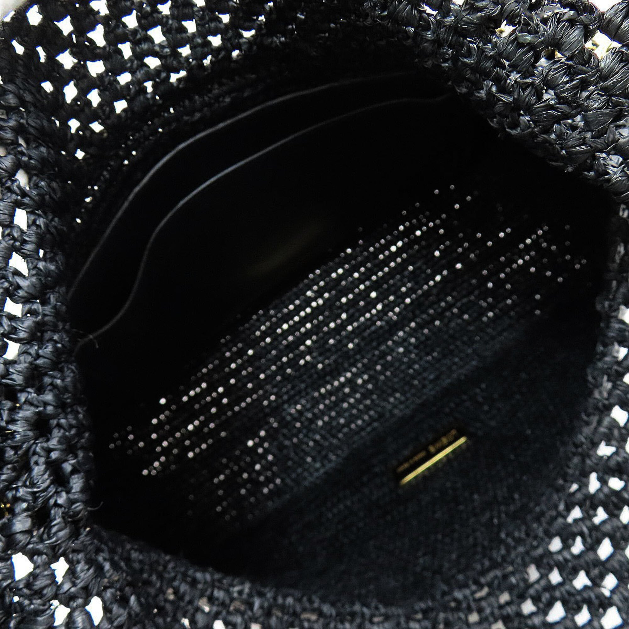Loewe Black Raffia Leather Handbag (Pre-Owned)