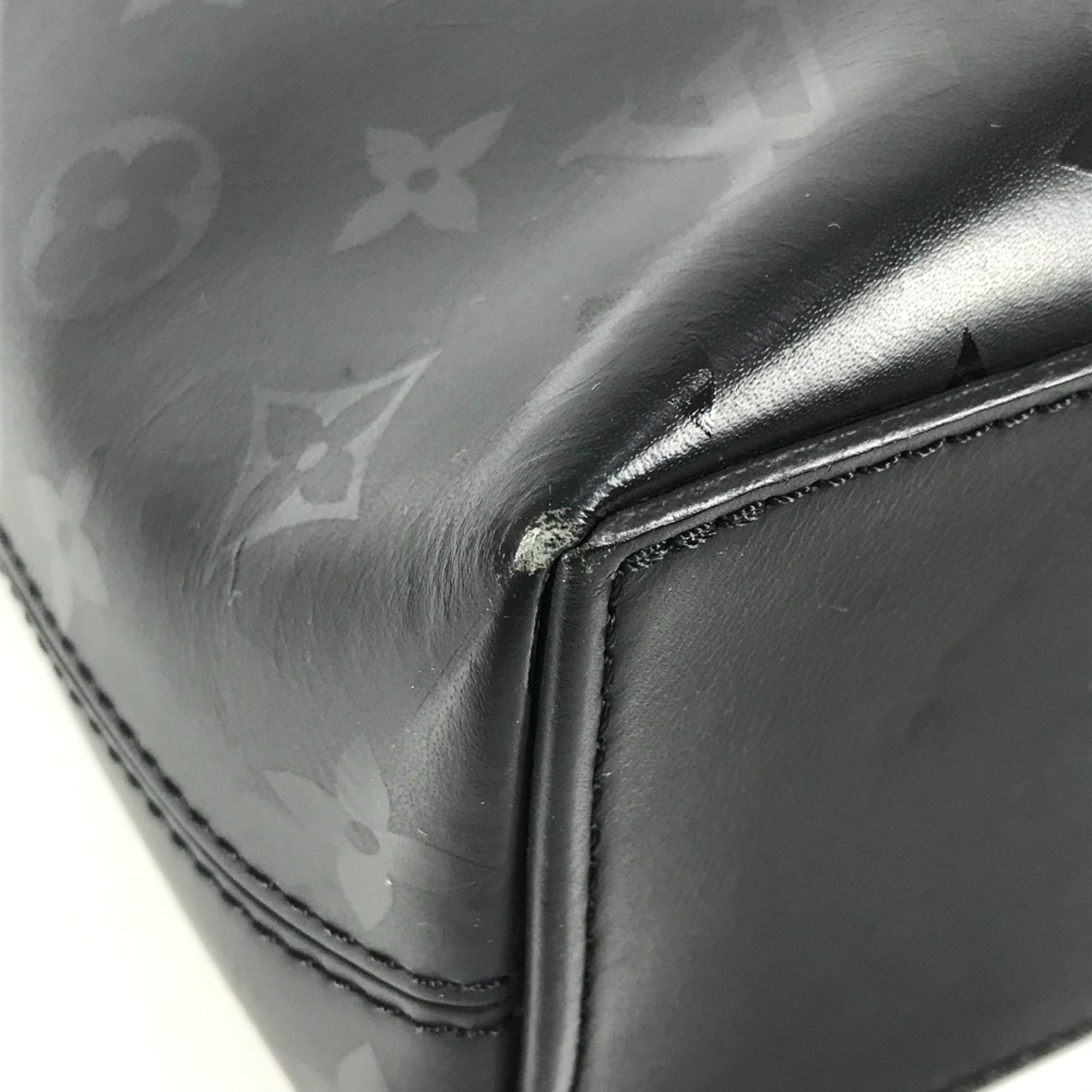 Louis Vuitton Black Noir Leather Briefcase Handbag Tote Bag (Pre-Owned)