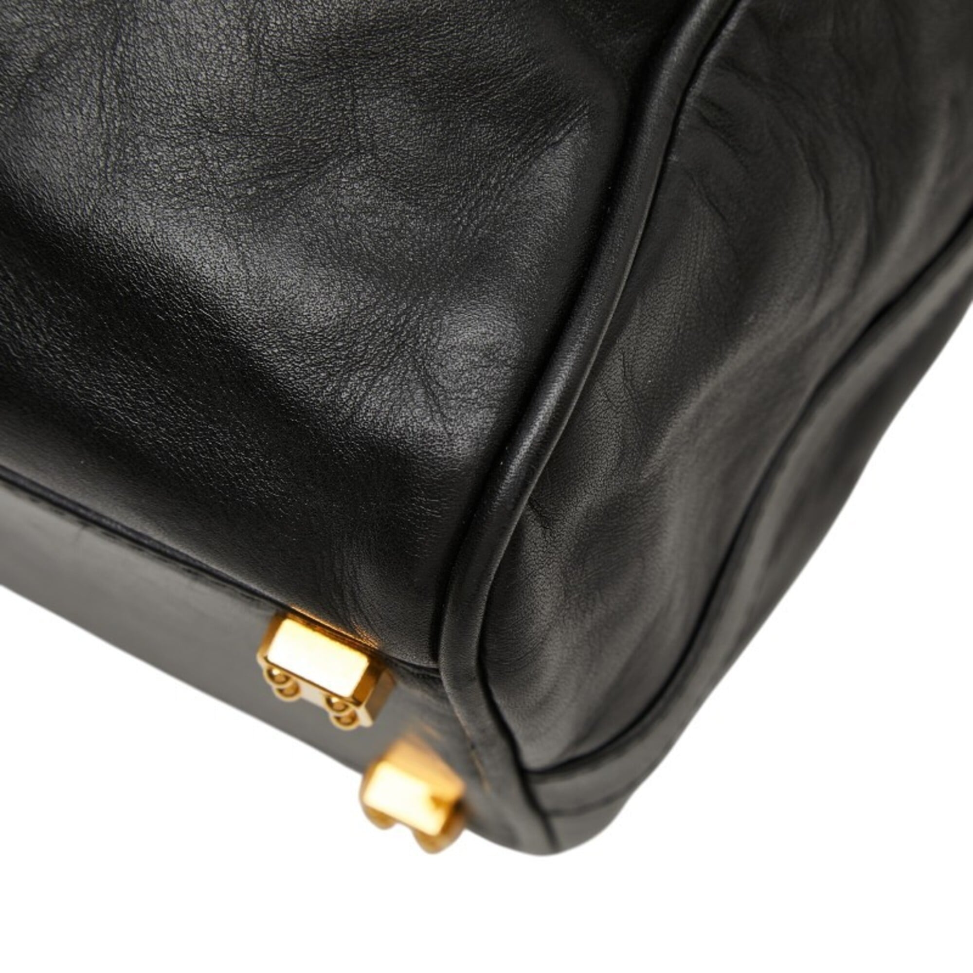 Loewe Black Leather Boston Bag Shoulder Bag (Pre-Owned)