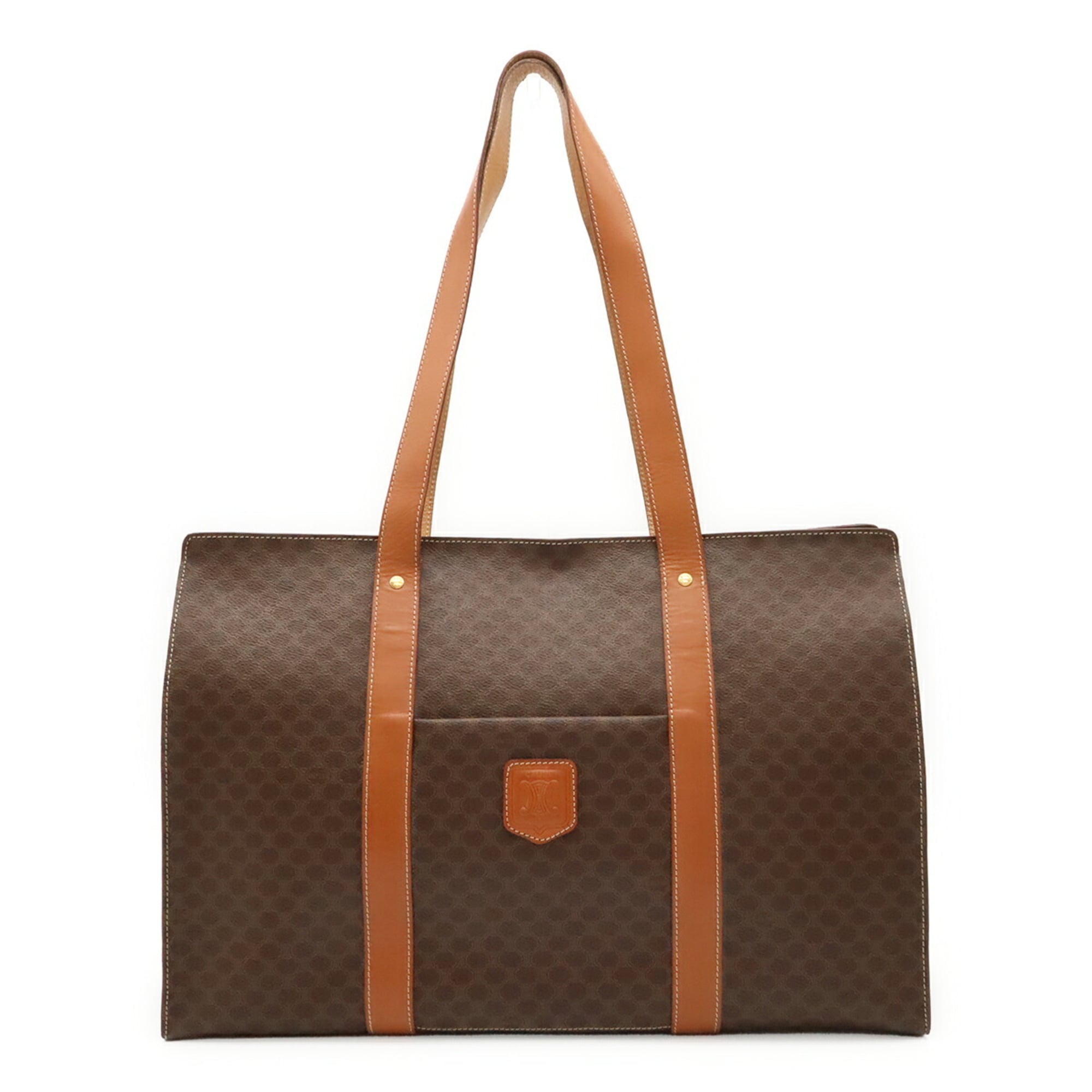 Celine Brown Dark Brown Pvc Leather Shoulder Bag Tote Bag (Pre-Owned)