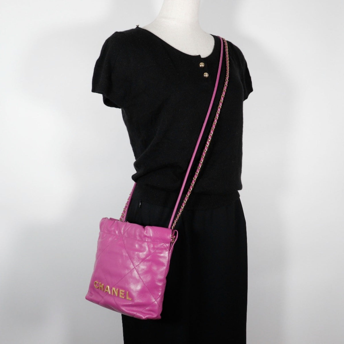 Chanel Purple Leather Handbag Shoulder Bag (Pre-Owned)