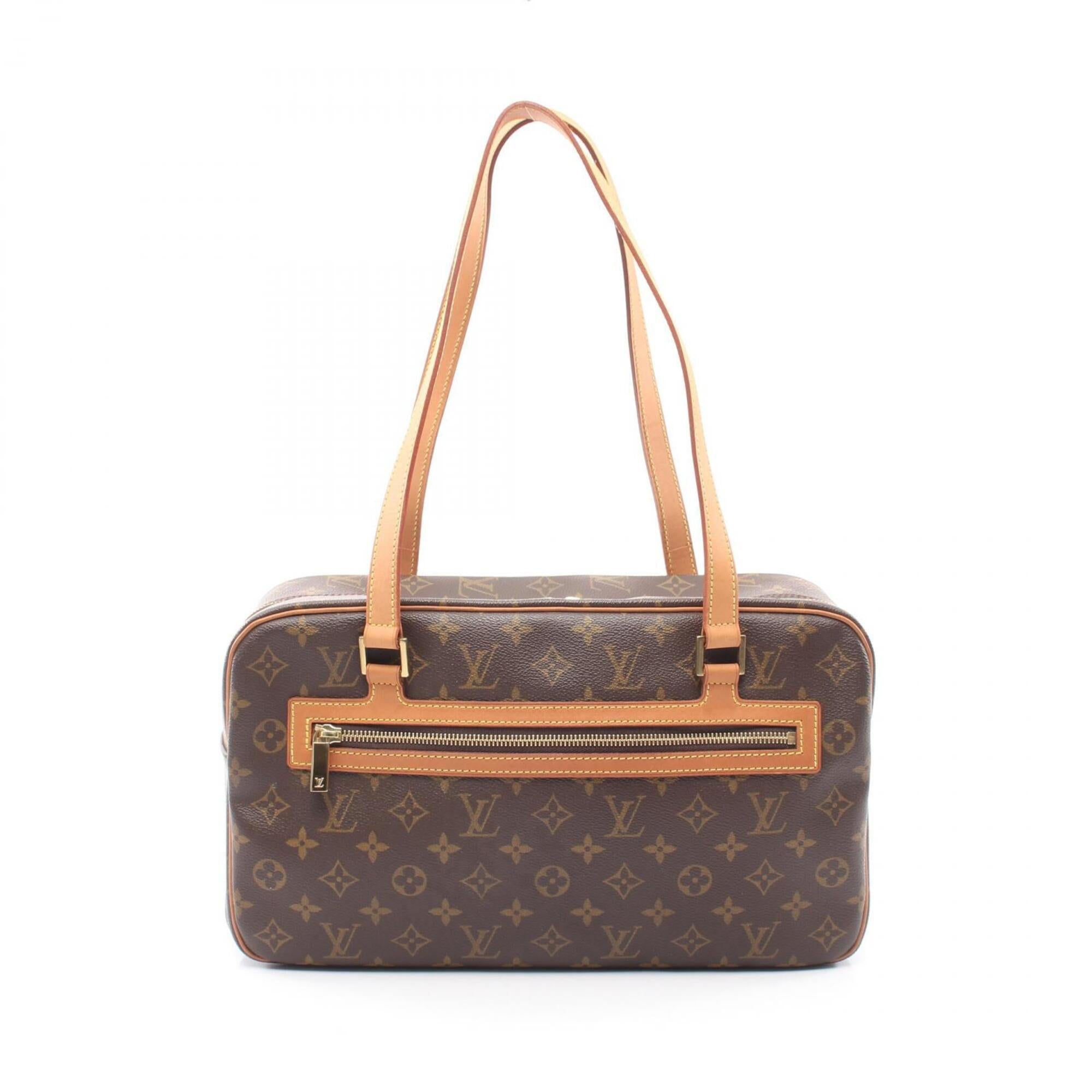 Louis Vuitton Brown Coated Canvas Leather Monogram Handbag Shoulder Bag (Pre-Owned)