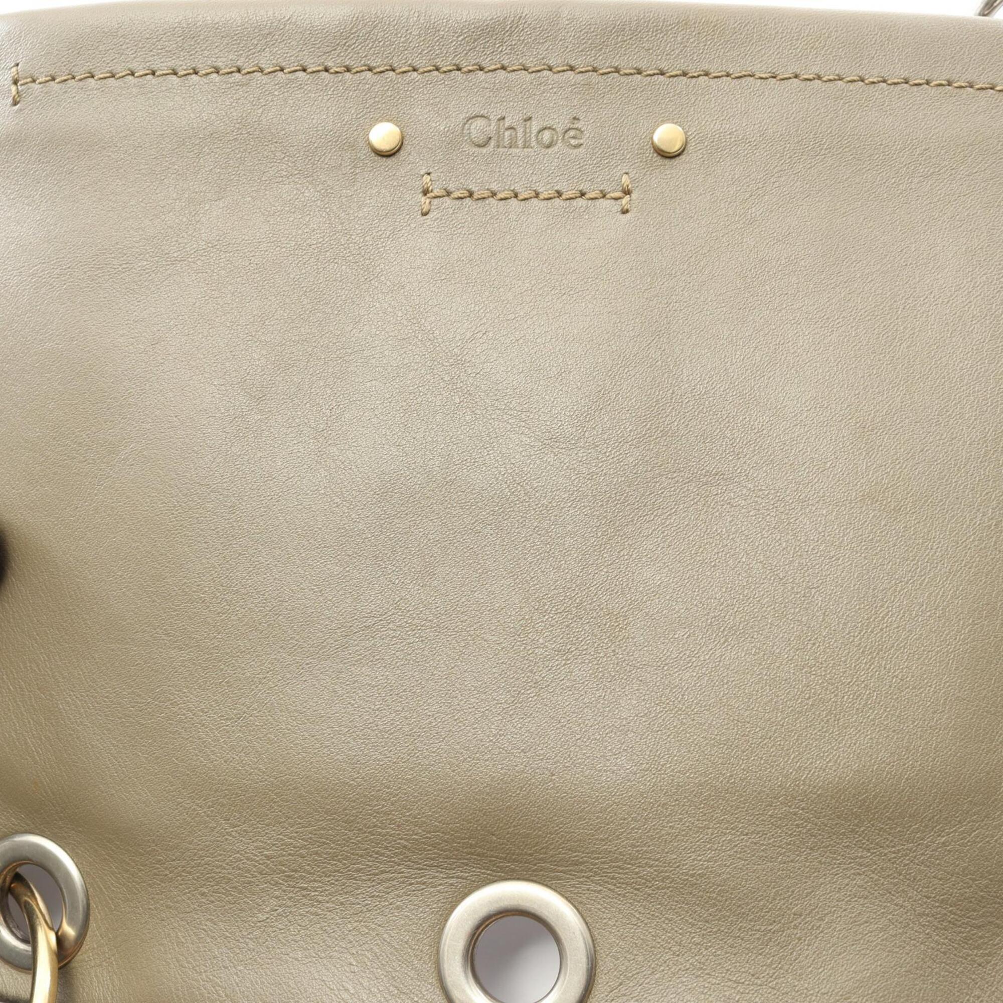 Chloé Beige Khaki Leather Handbag Shoulder Bag (Pre-Owned)