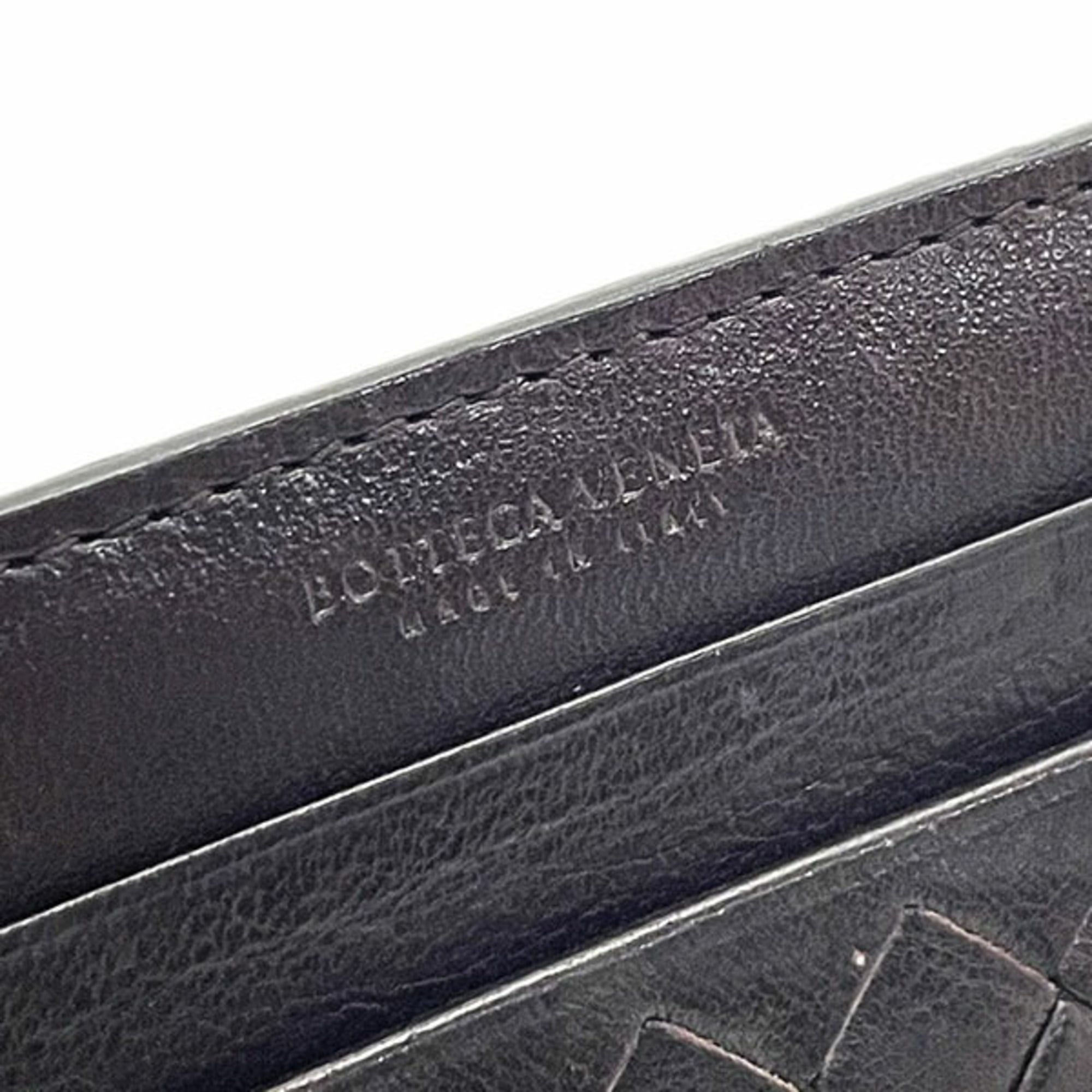 Bottega Veneta Intrecciato Dark Brown Leather Coin Purse/Coin Case (Pre-Owned)