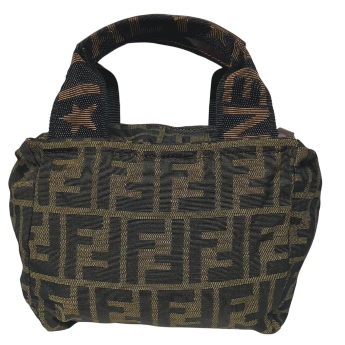 Fendi Zucca Brown Canvas Handbag (Pre-Owned)