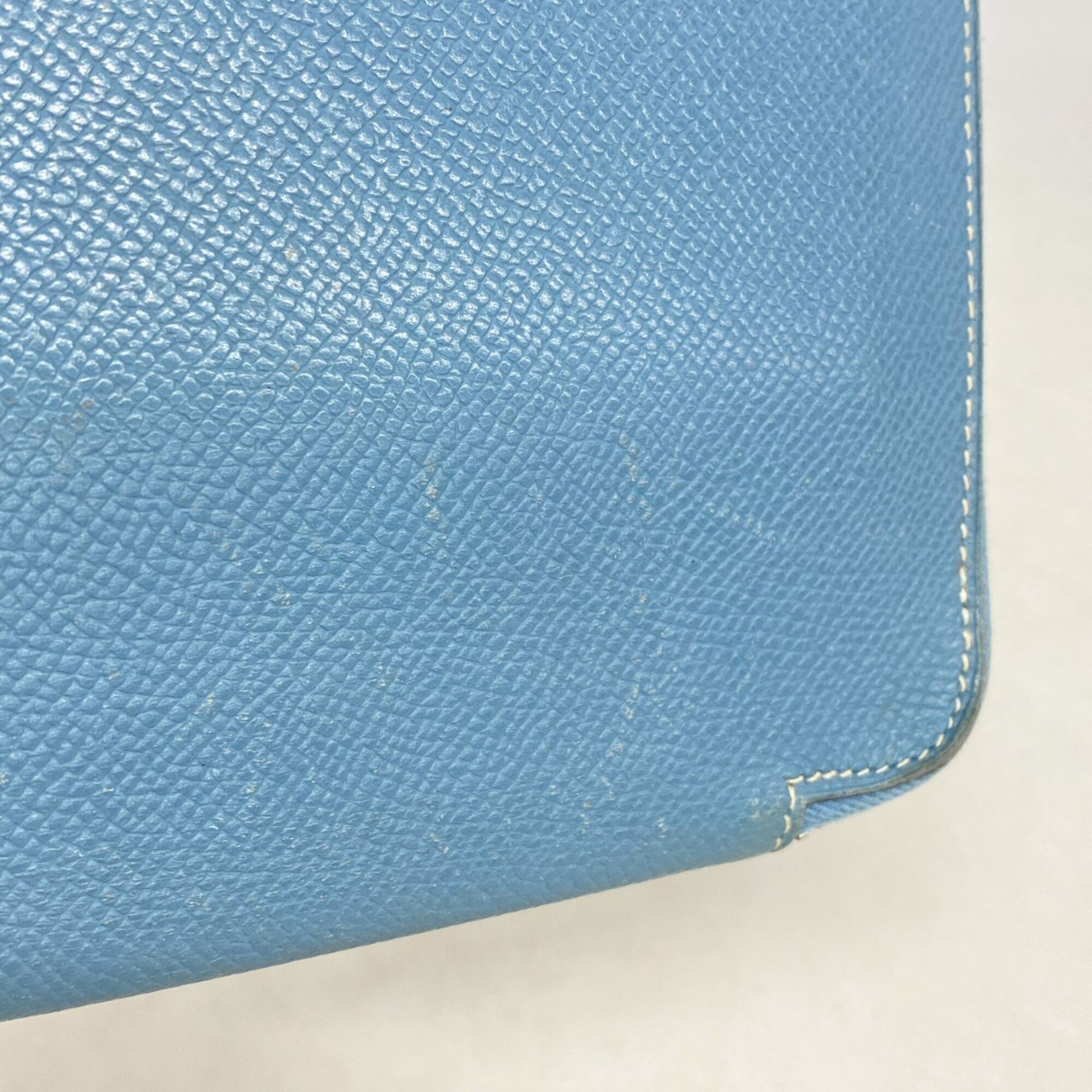 Hermes Blue Jean Epsom Leather Long Wallet (Bi-Fold) (Pre-Owned)