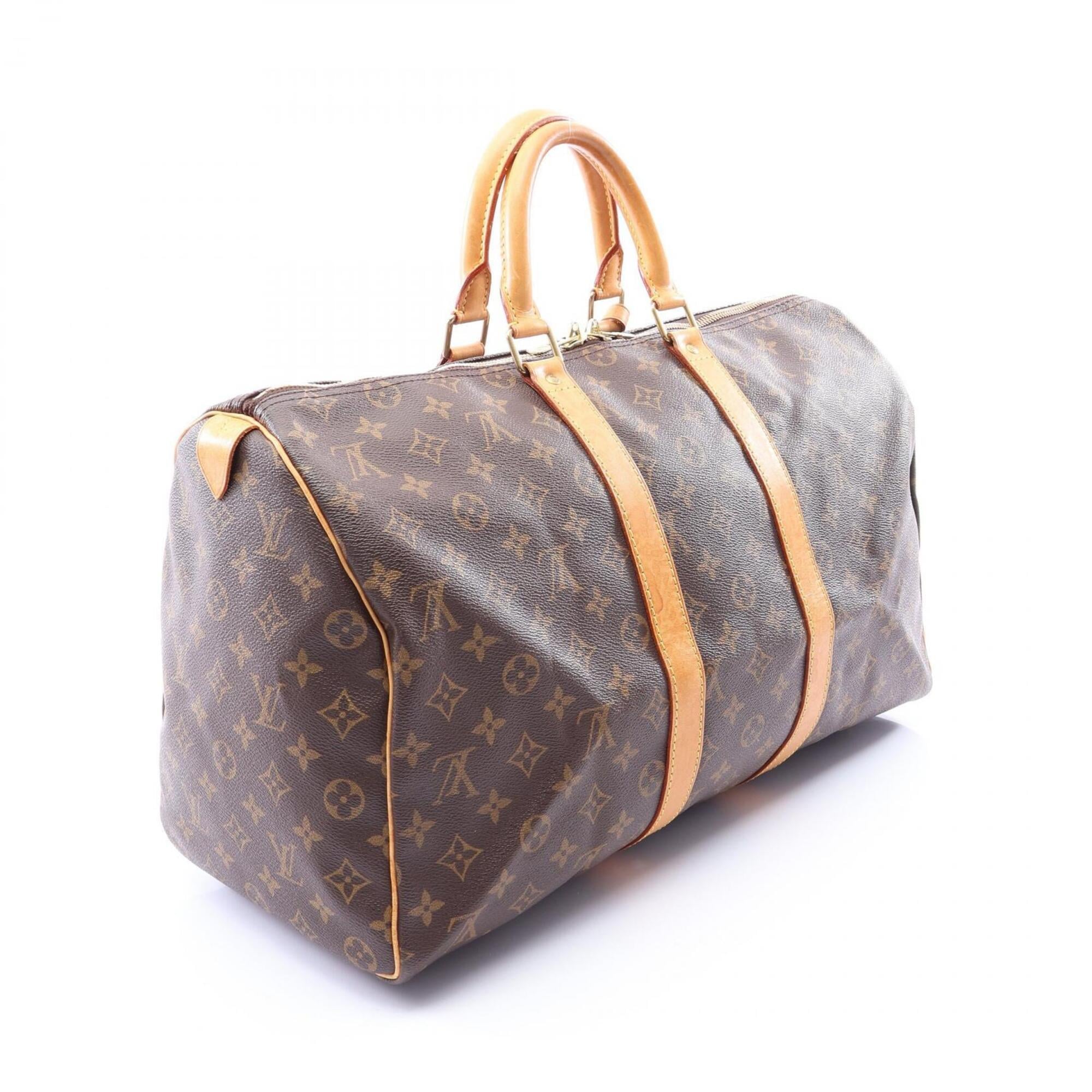 Louis Vuitton Monogram Brown Coated Canvas Boston Bag Handbag (Pre-Owned)