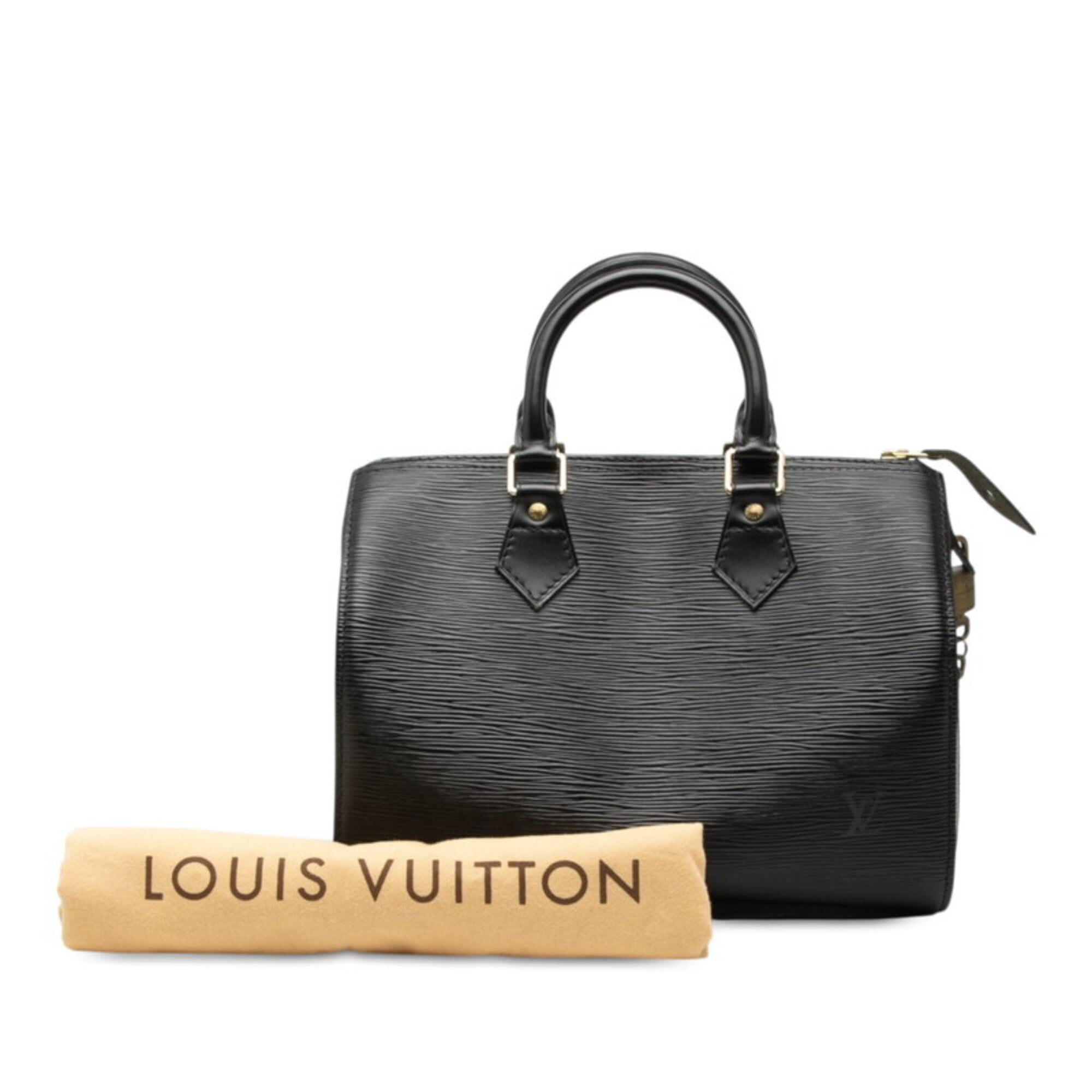 Louis Vuitton Black Noir Leather Boston Bag Handbag (Pre-Owned)