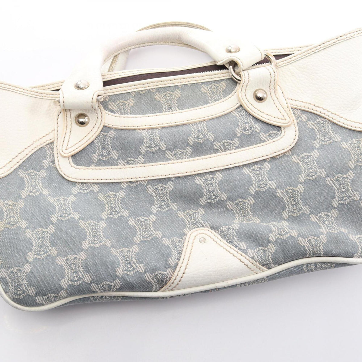 Celine Blue White Denim Leather Handbag (Pre-Owned)